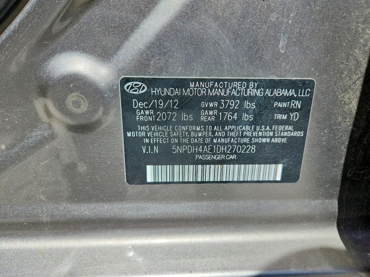 2013 Hyundai Elantra Gls Brown vin: 5NPDH4AE1DH270228