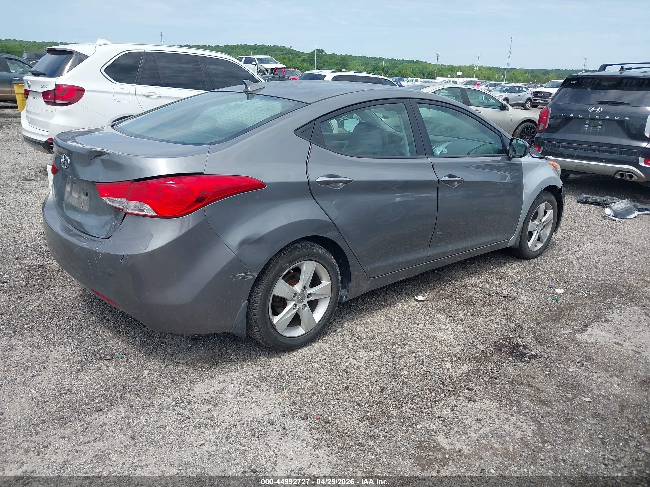 2013 Hyundai Elantra Gls Gray vin: 5NPDH4AE1DH278054