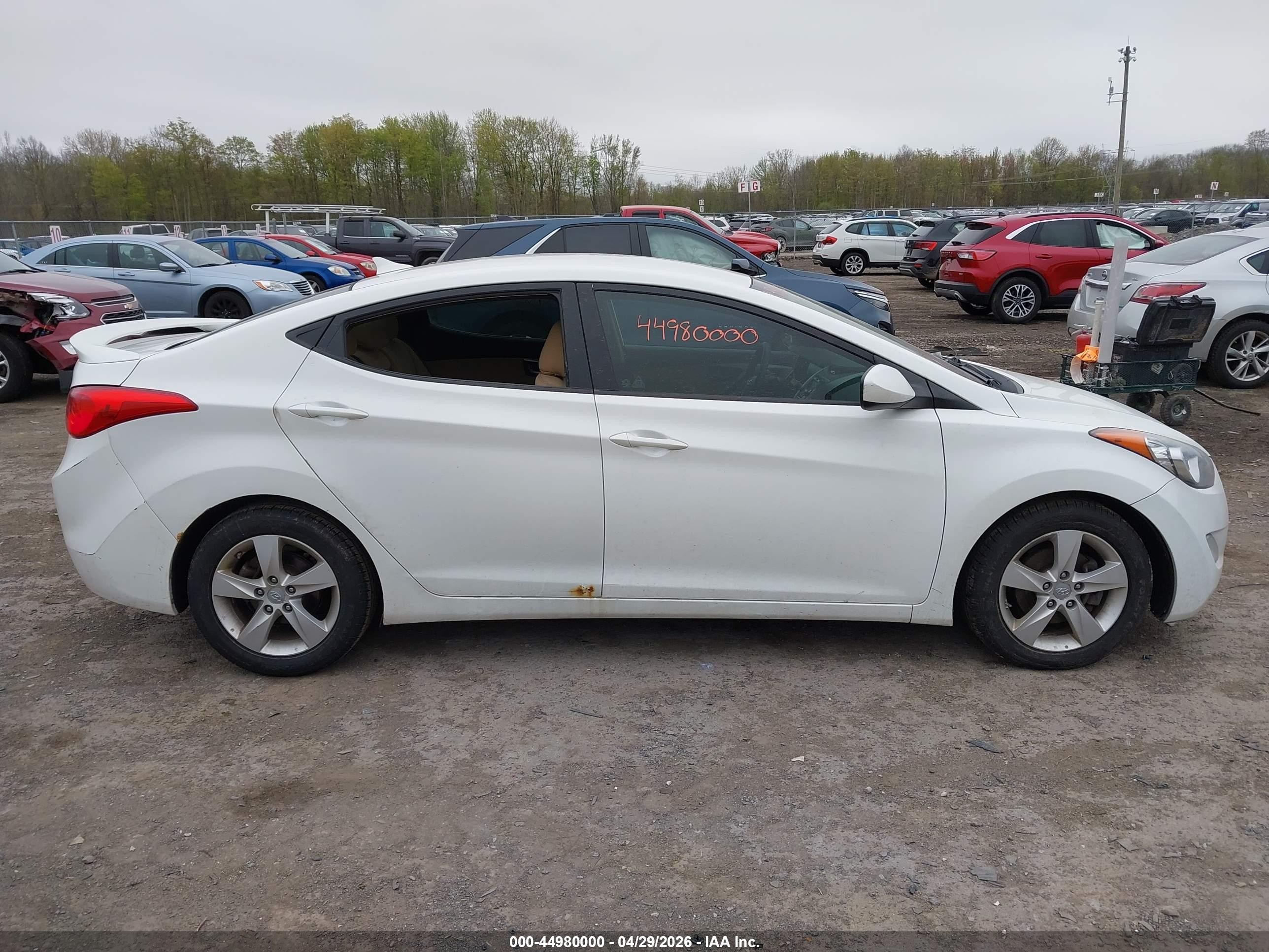 2013 Hyundai Elantra Gls White vin: 5NPDH4AE1DH281472