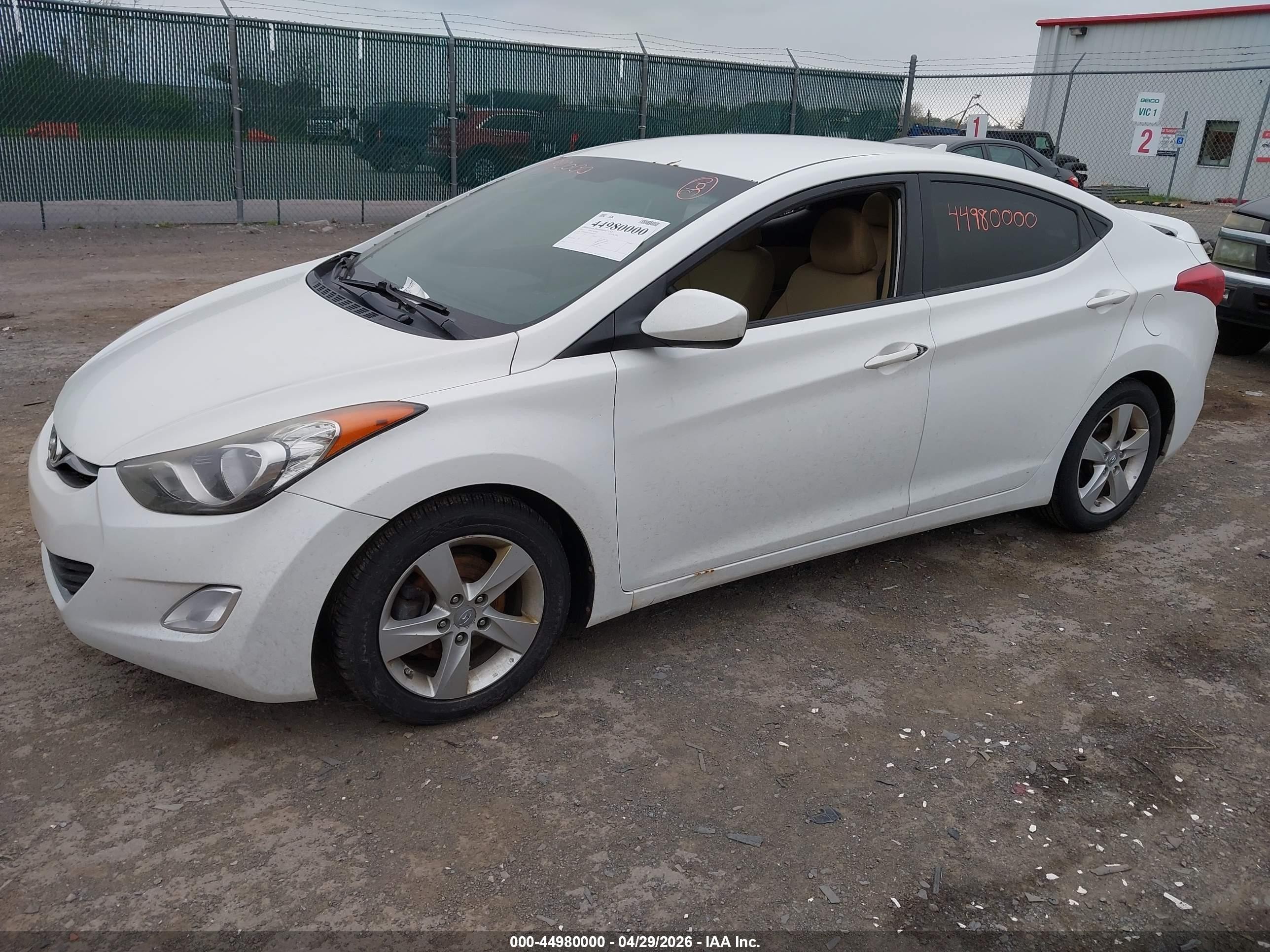 2013 Hyundai Elantra Gls White vin: 5NPDH4AE1DH281472