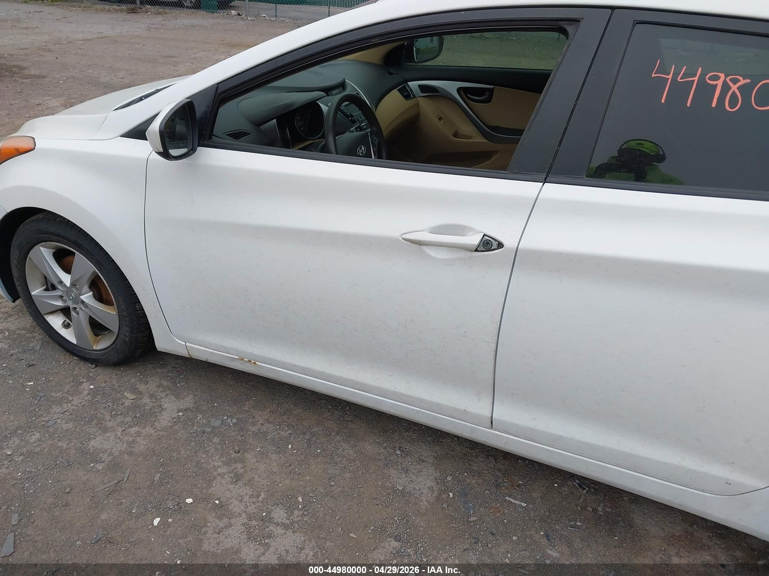2013 Hyundai Elantra Gls White vin: 5NPDH4AE1DH281472