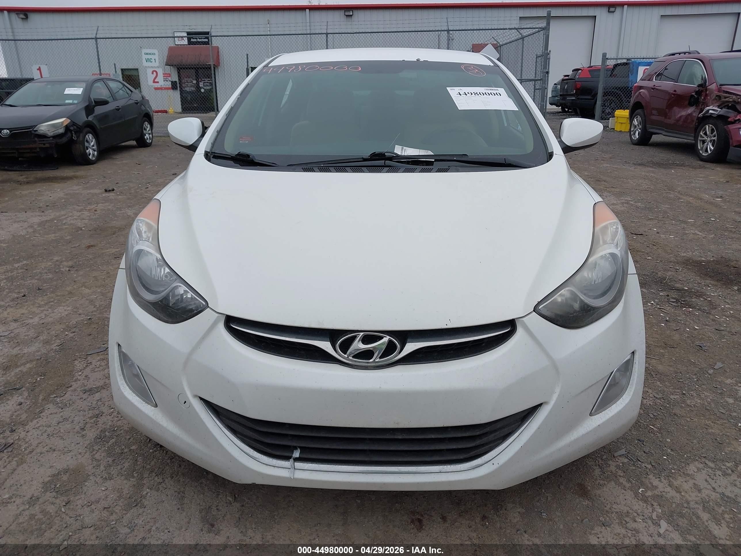 2013 Hyundai Elantra Gls White vin: 5NPDH4AE1DH281472