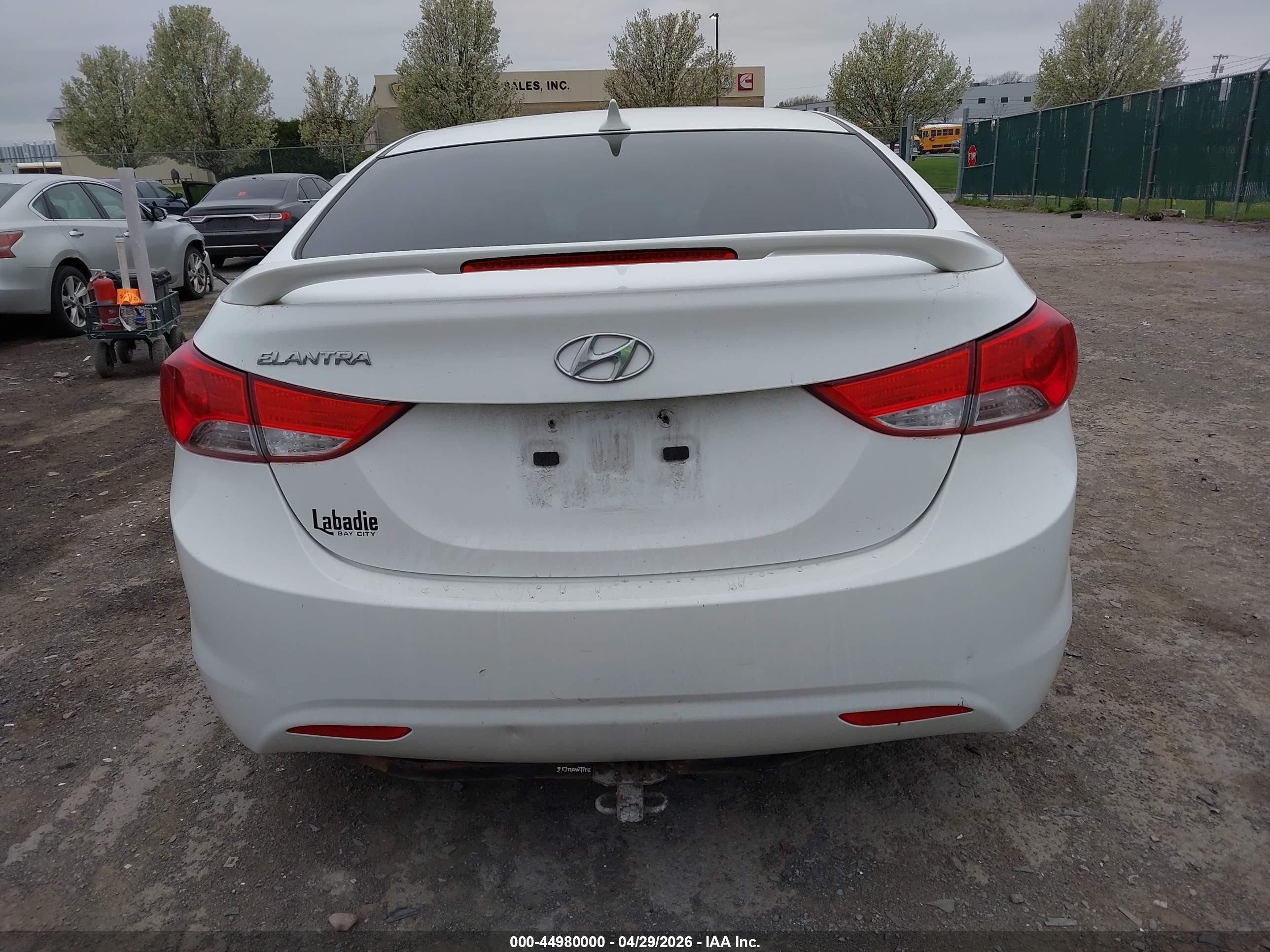2013 Hyundai Elantra Gls White vin: 5NPDH4AE1DH281472