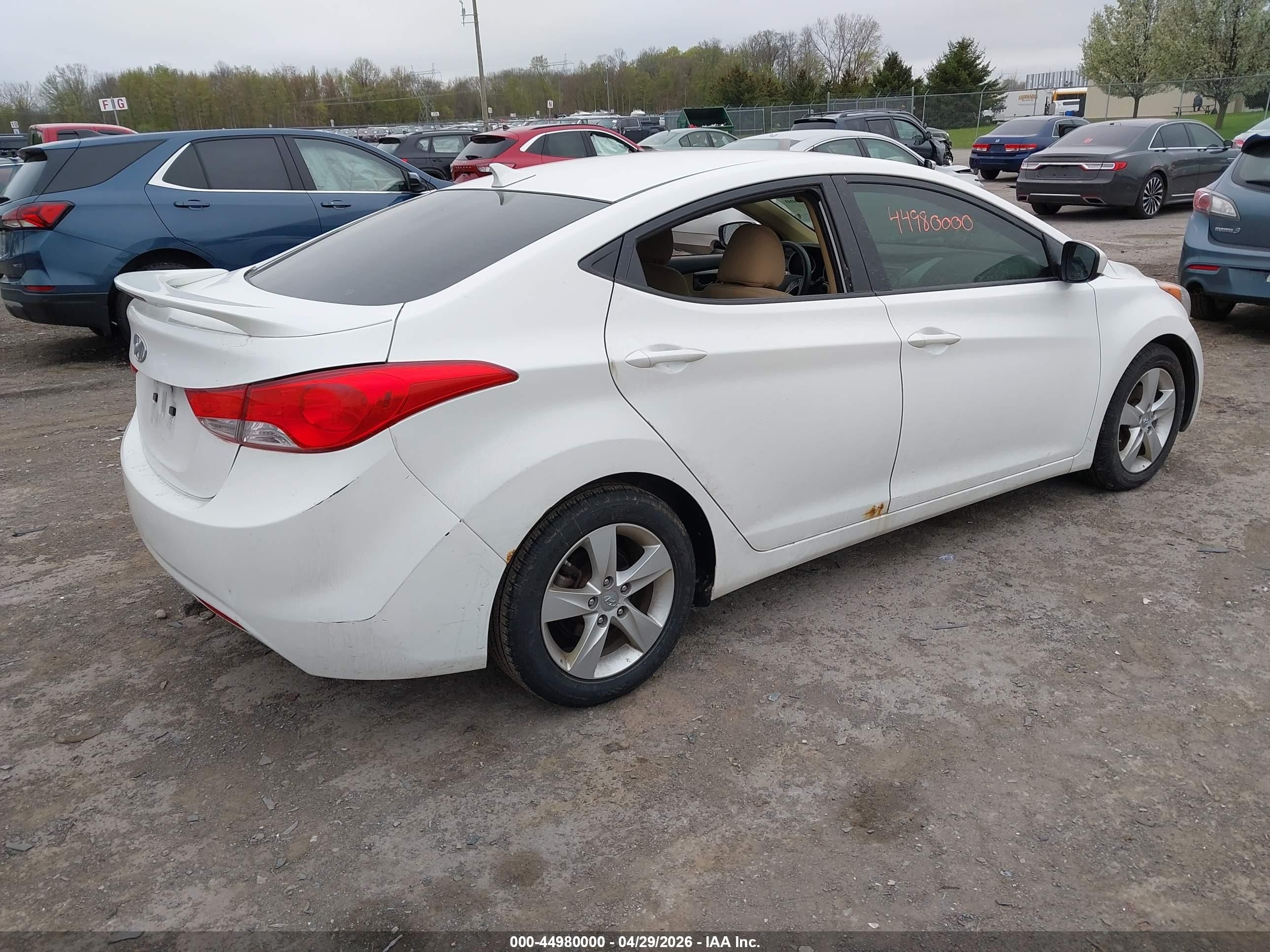 2013 Hyundai Elantra Gls White vin: 5NPDH4AE1DH281472