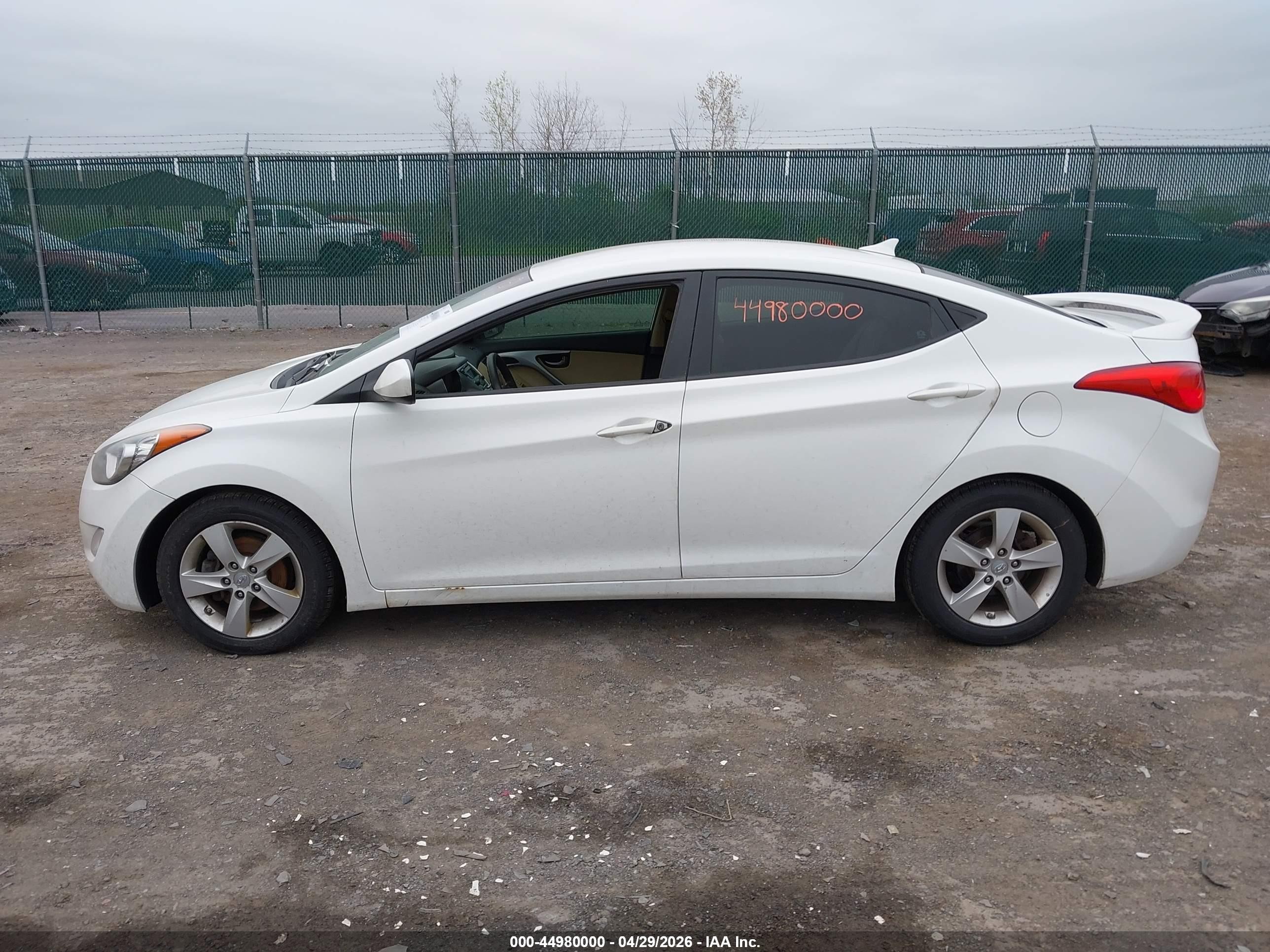 2013 Hyundai Elantra Gls White vin: 5NPDH4AE1DH281472