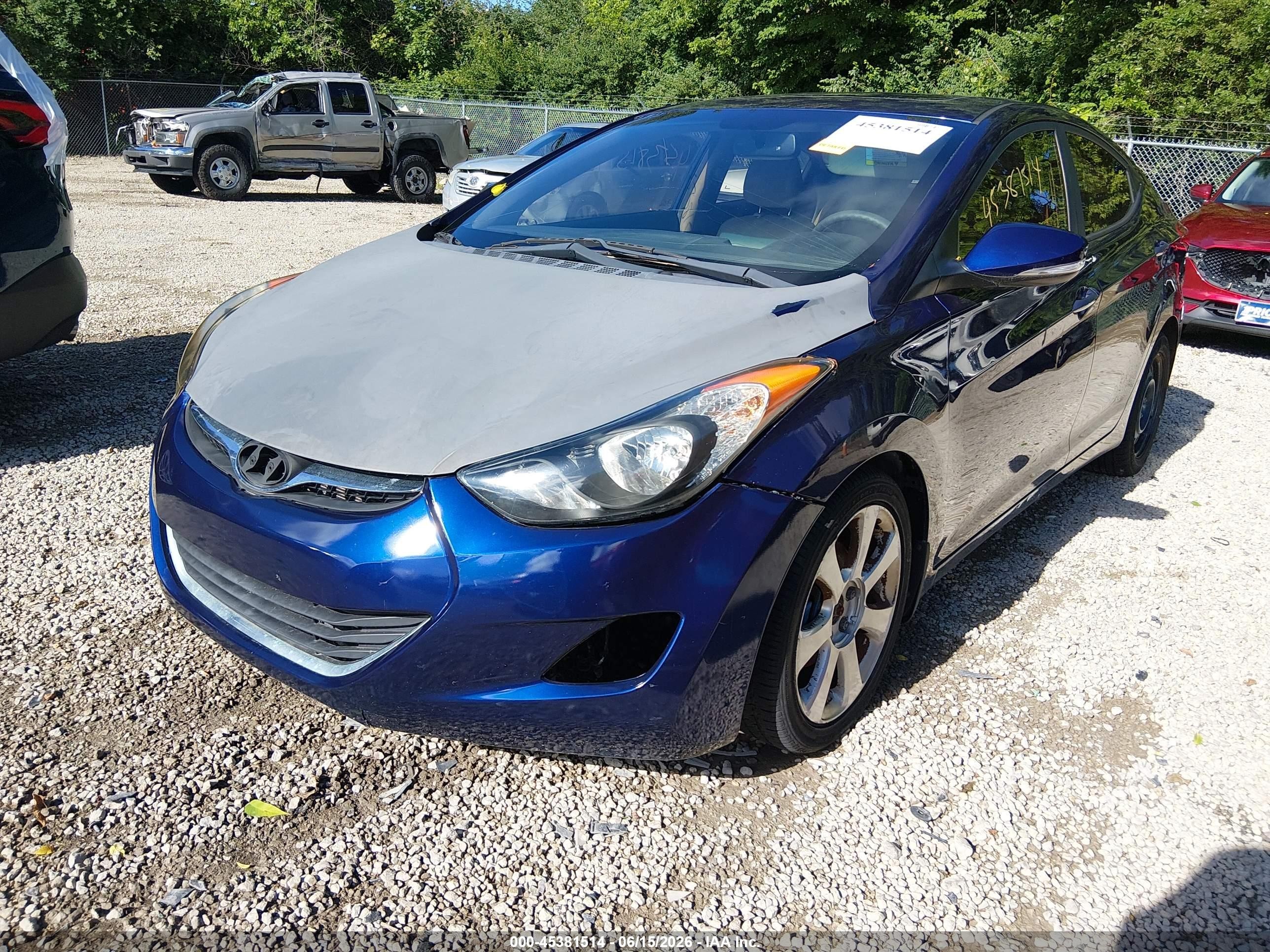 2013 Hyundai Elantra Limited Blue vin: 5NPDH4AE1DH295596