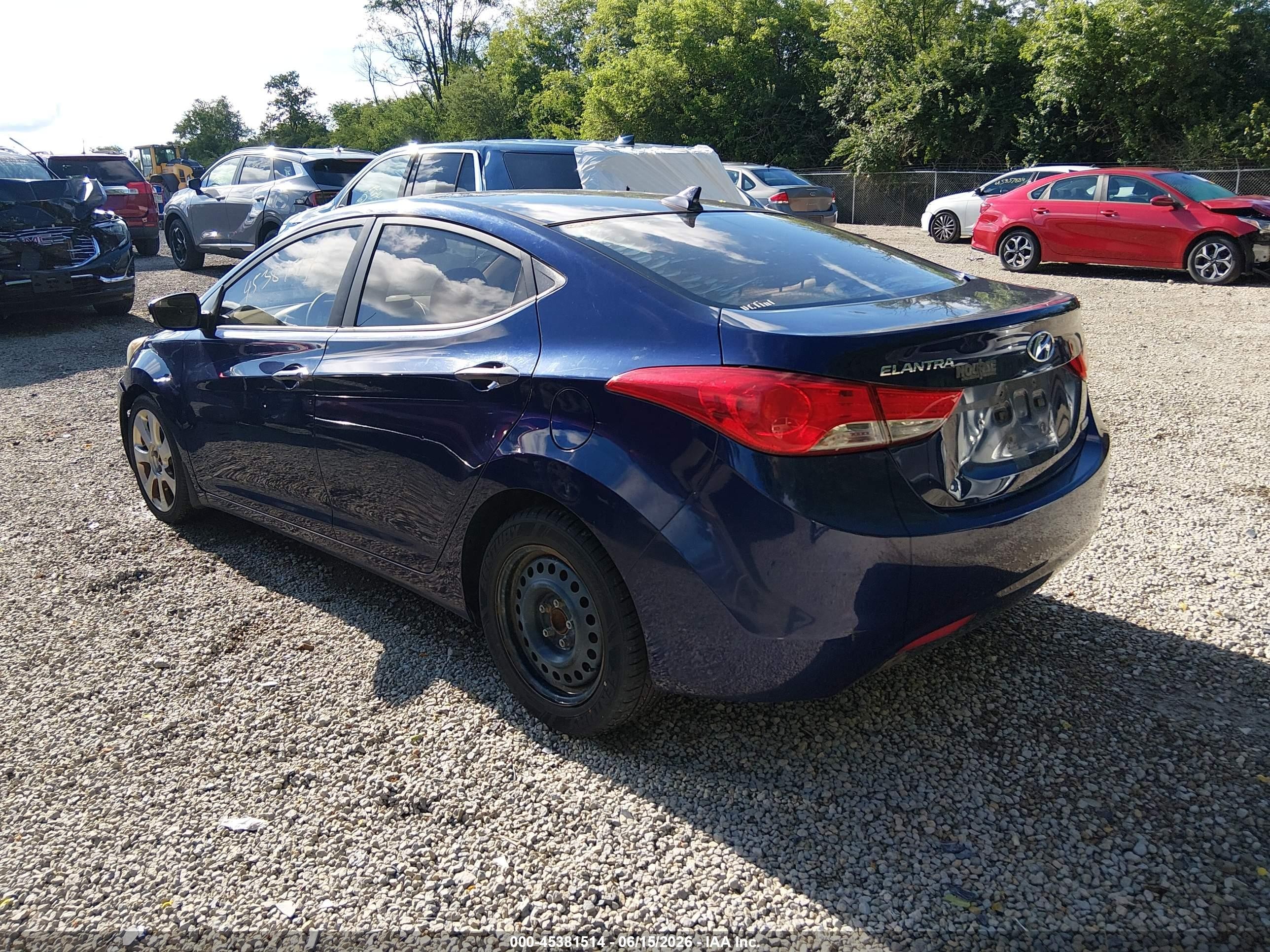 2013 Hyundai Elantra Limited Blue vin: 5NPDH4AE1DH295596