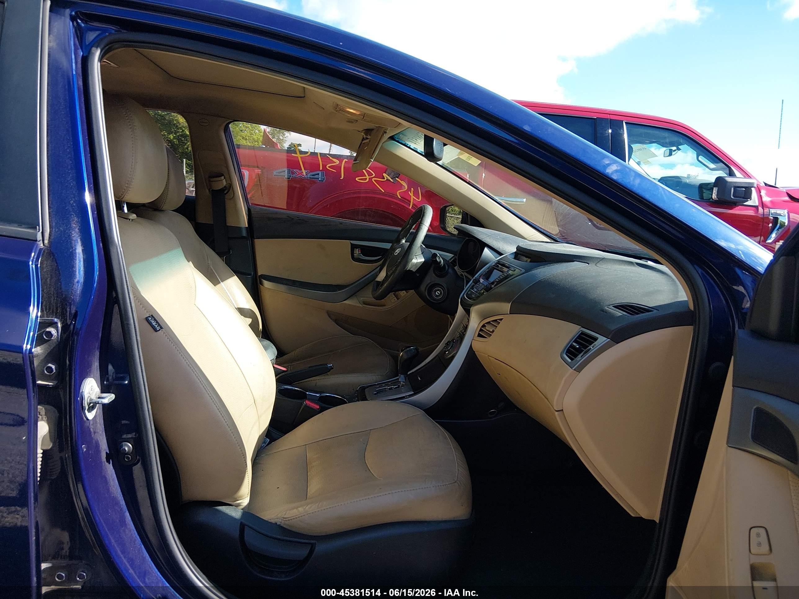 2013 Hyundai Elantra Limited Blue vin: 5NPDH4AE1DH295596