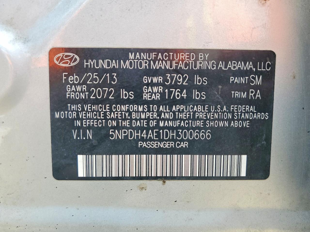 2013 Hyundai Elantra Gls Silver vin: 5NPDH4AE1DH300666