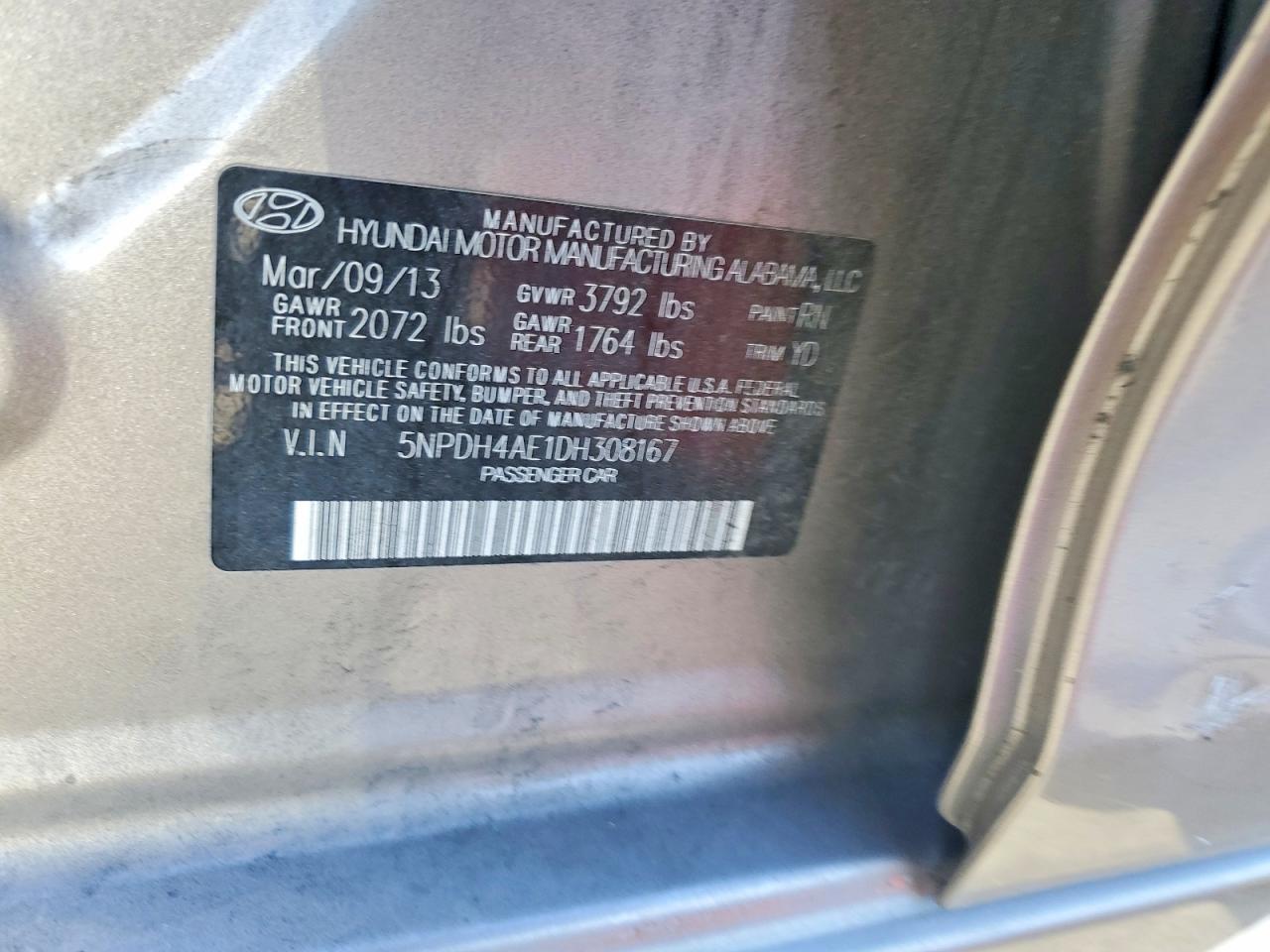 2013 Hyundai Elantra Gls Silver vin: 5NPDH4AE1DH308167