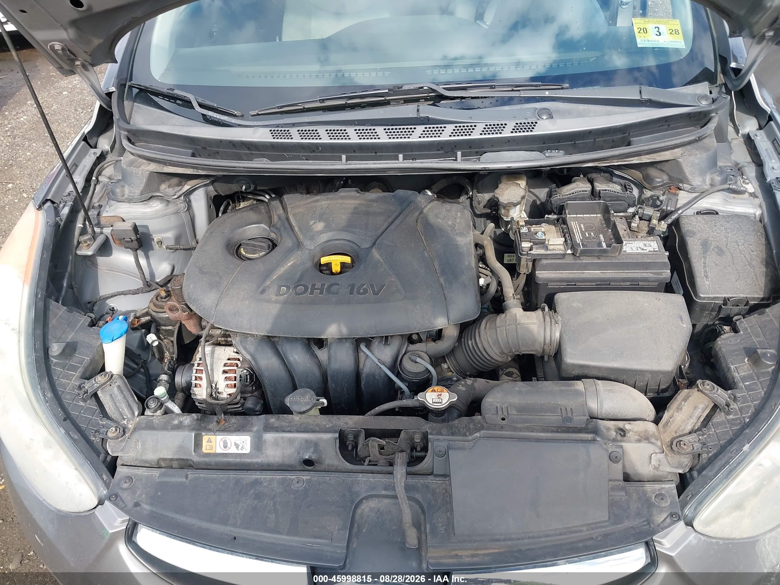 2013 Hyundai Elantra Gls Gray vin: 5NPDH4AE1DH319573