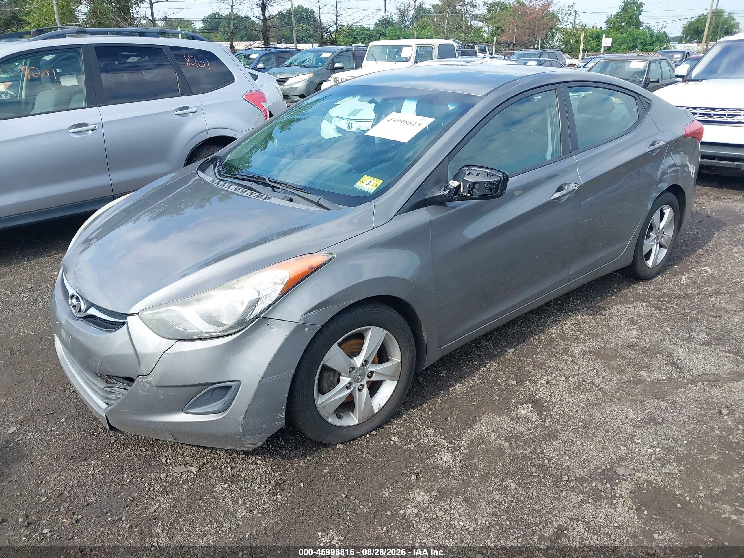 2013 Hyundai Elantra Gls Gray vin: 5NPDH4AE1DH319573
