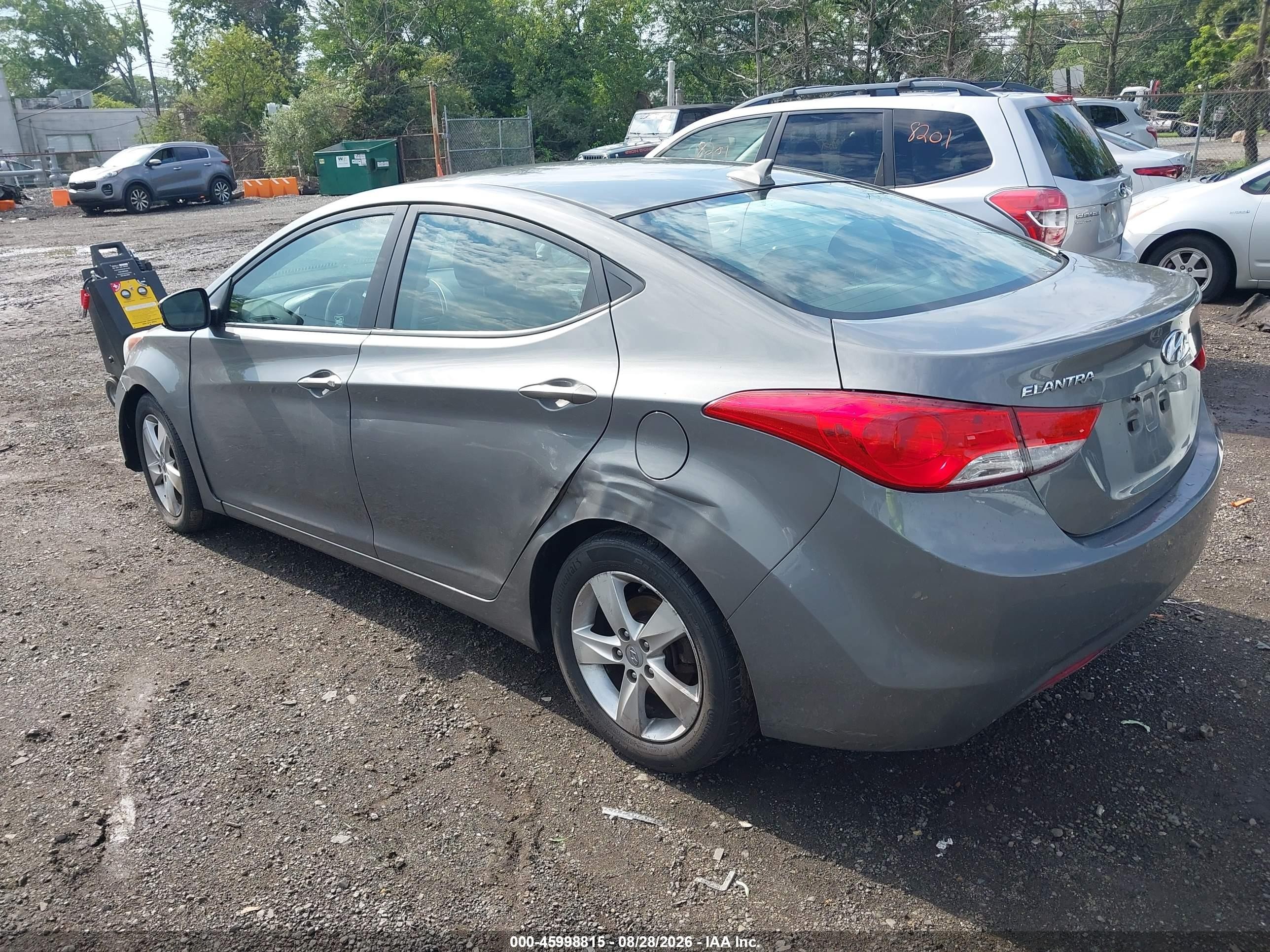 2013 Hyundai Elantra Gls Gray vin: 5NPDH4AE1DH319573