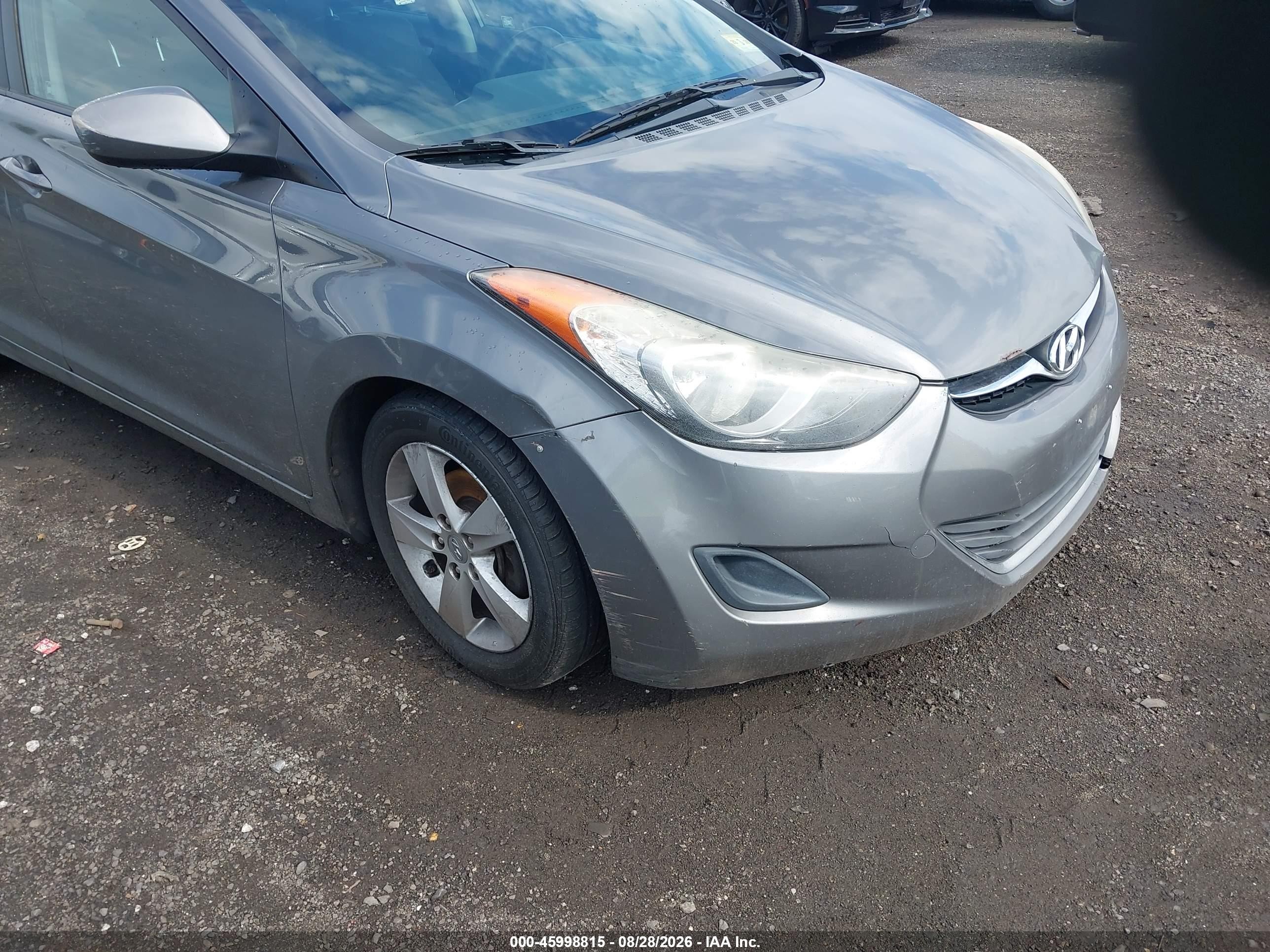 2013 Hyundai Elantra Gls Gray vin: 5NPDH4AE1DH319573