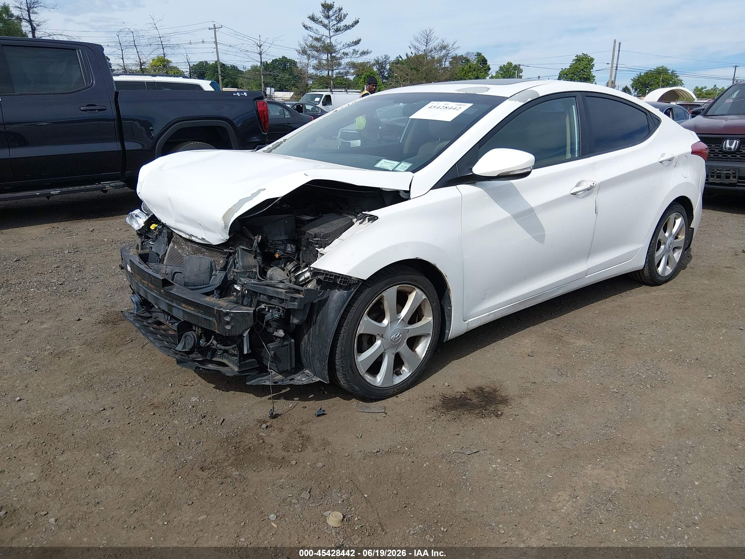 2013 Hyundai Elantra Limited White vin: 5NPDH4AE1DH322246