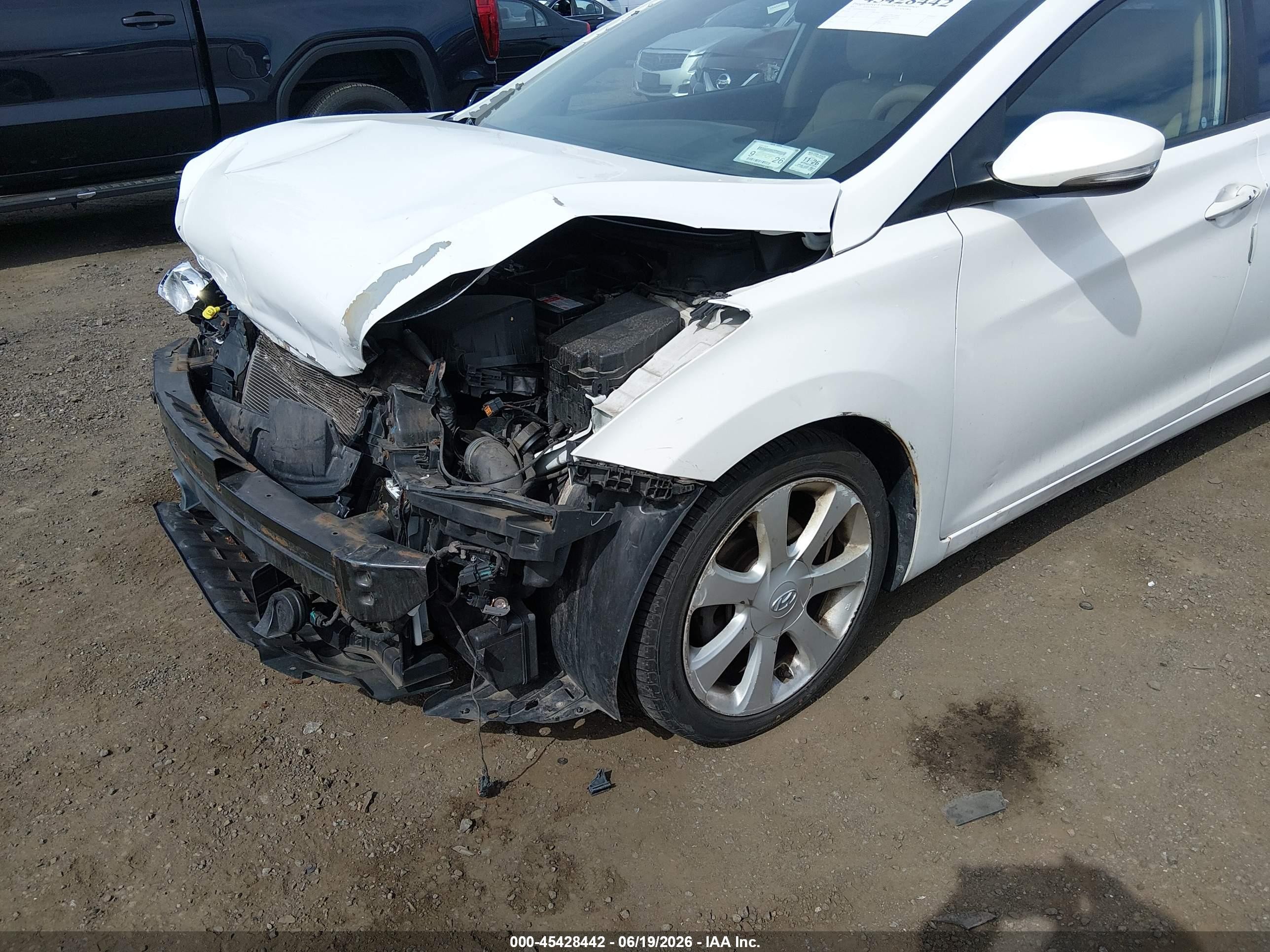 2013 Hyundai Elantra Limited White vin: 5NPDH4AE1DH322246