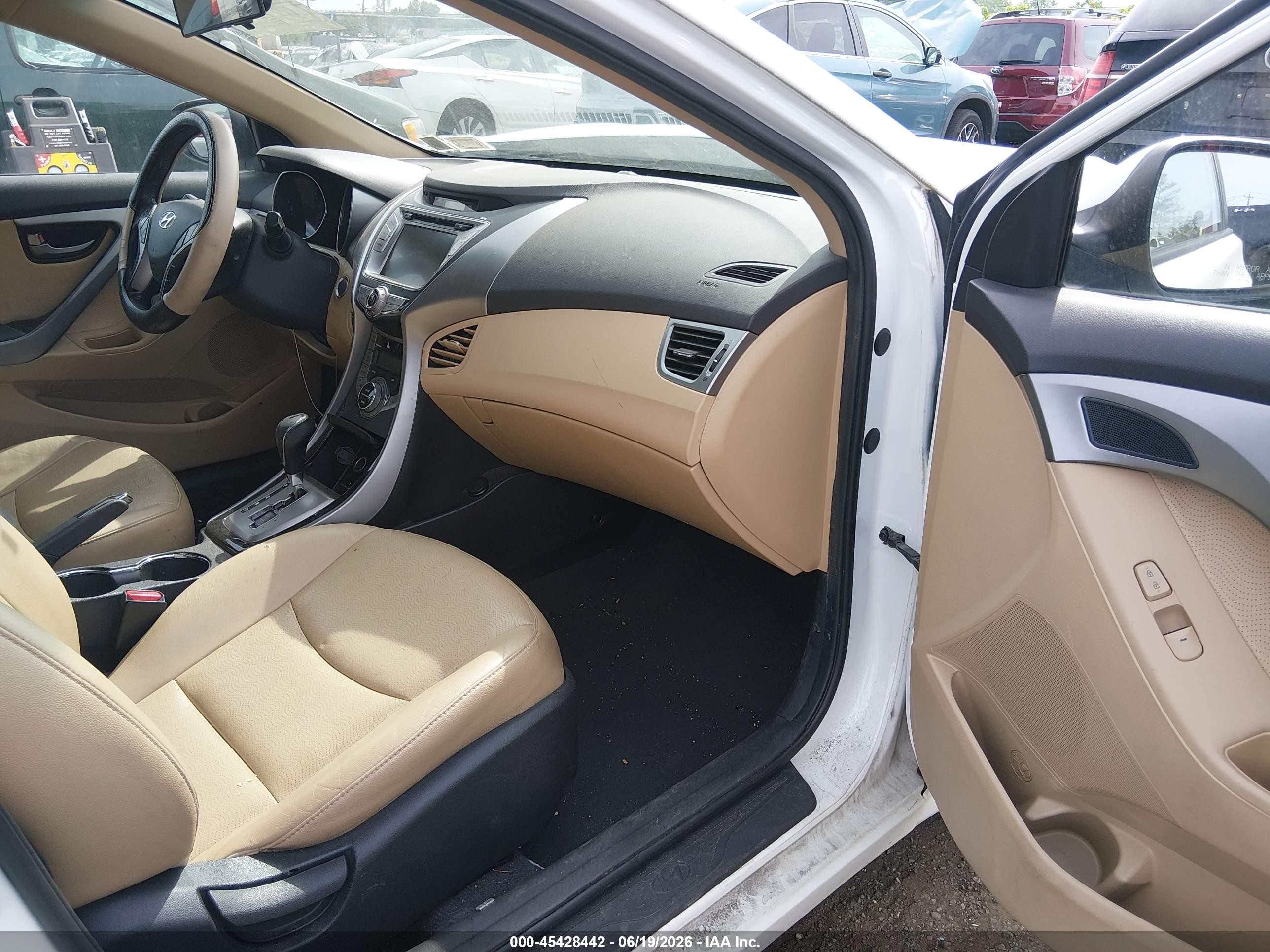 2013 Hyundai Elantra Limited White vin: 5NPDH4AE1DH322246