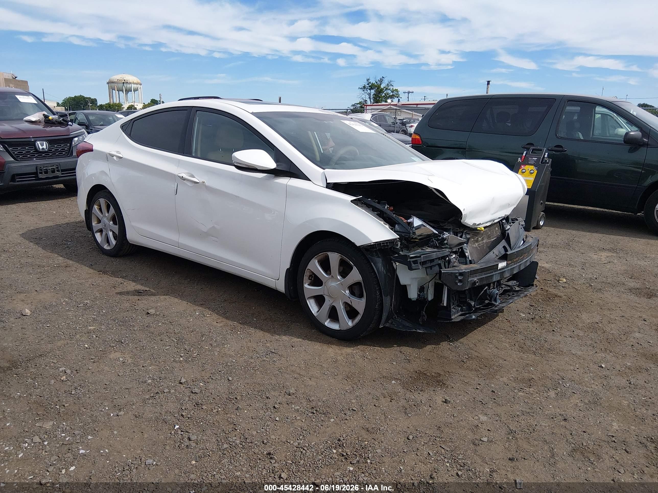 2013 Hyundai Elantra Limited White vin: 5NPDH4AE1DH322246