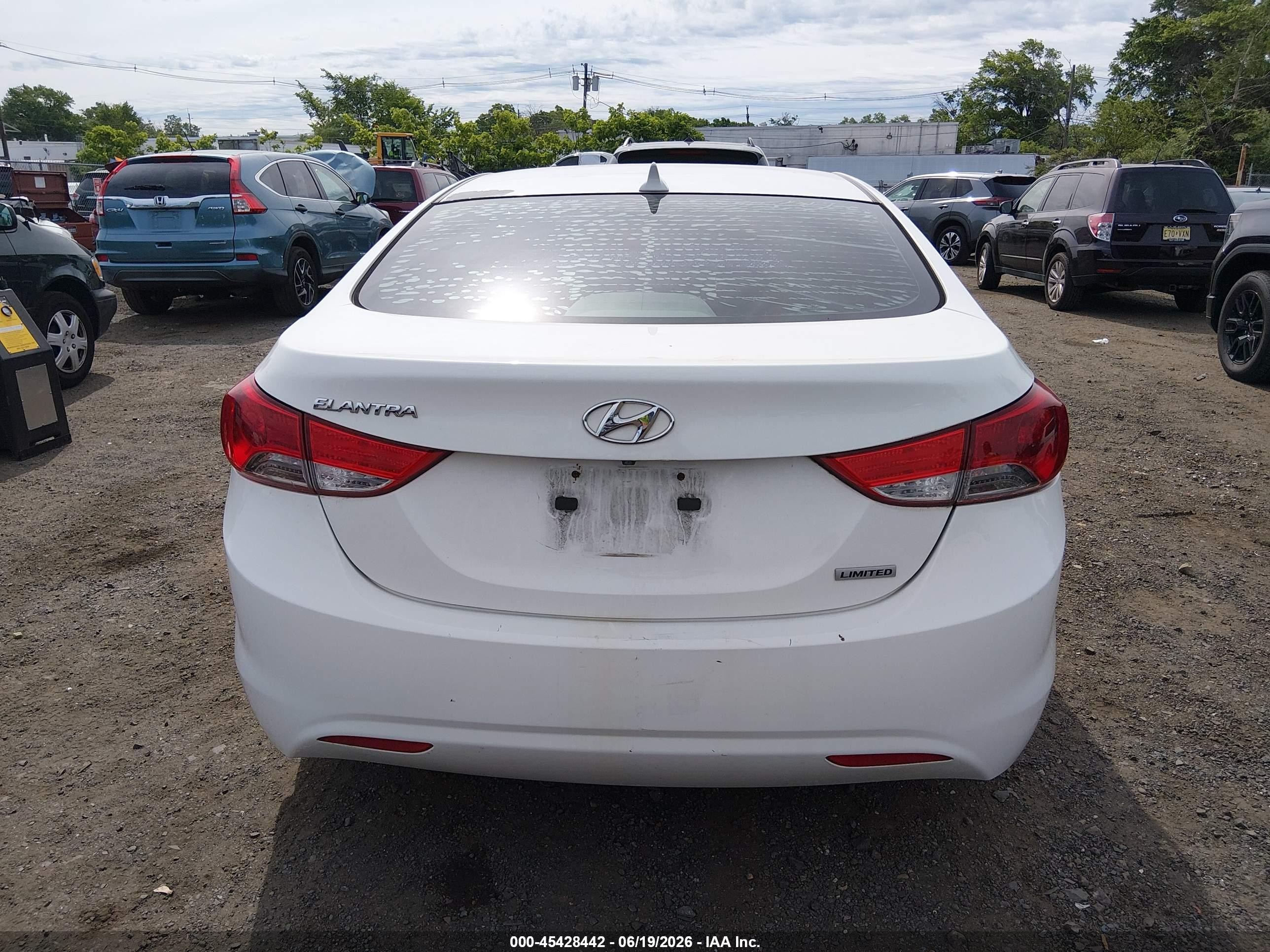 2013 Hyundai Elantra Limited White vin: 5NPDH4AE1DH322246
