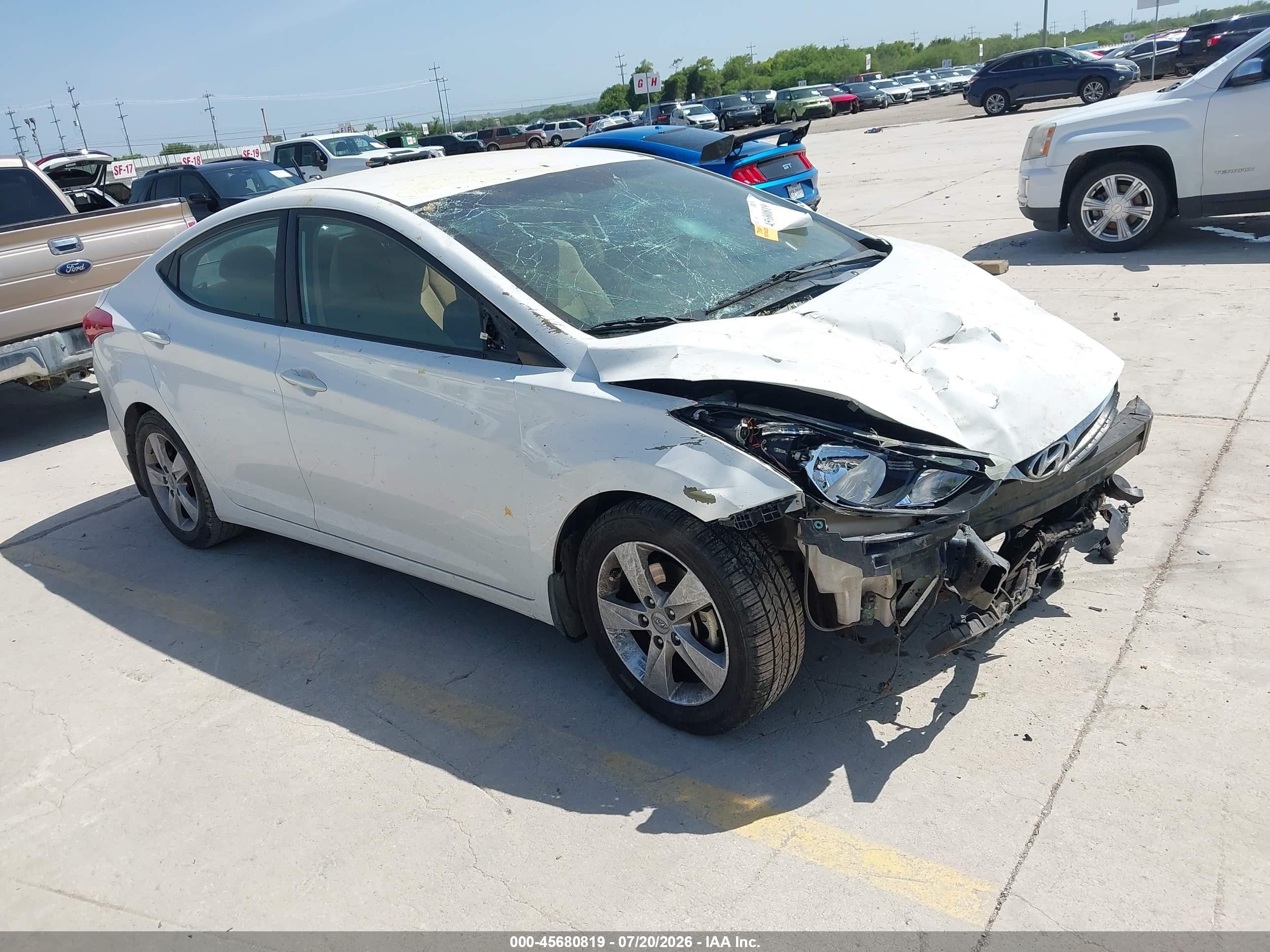 2013 Hyundai Elantra Gls White vin: 5NPDH4AE1DH338835