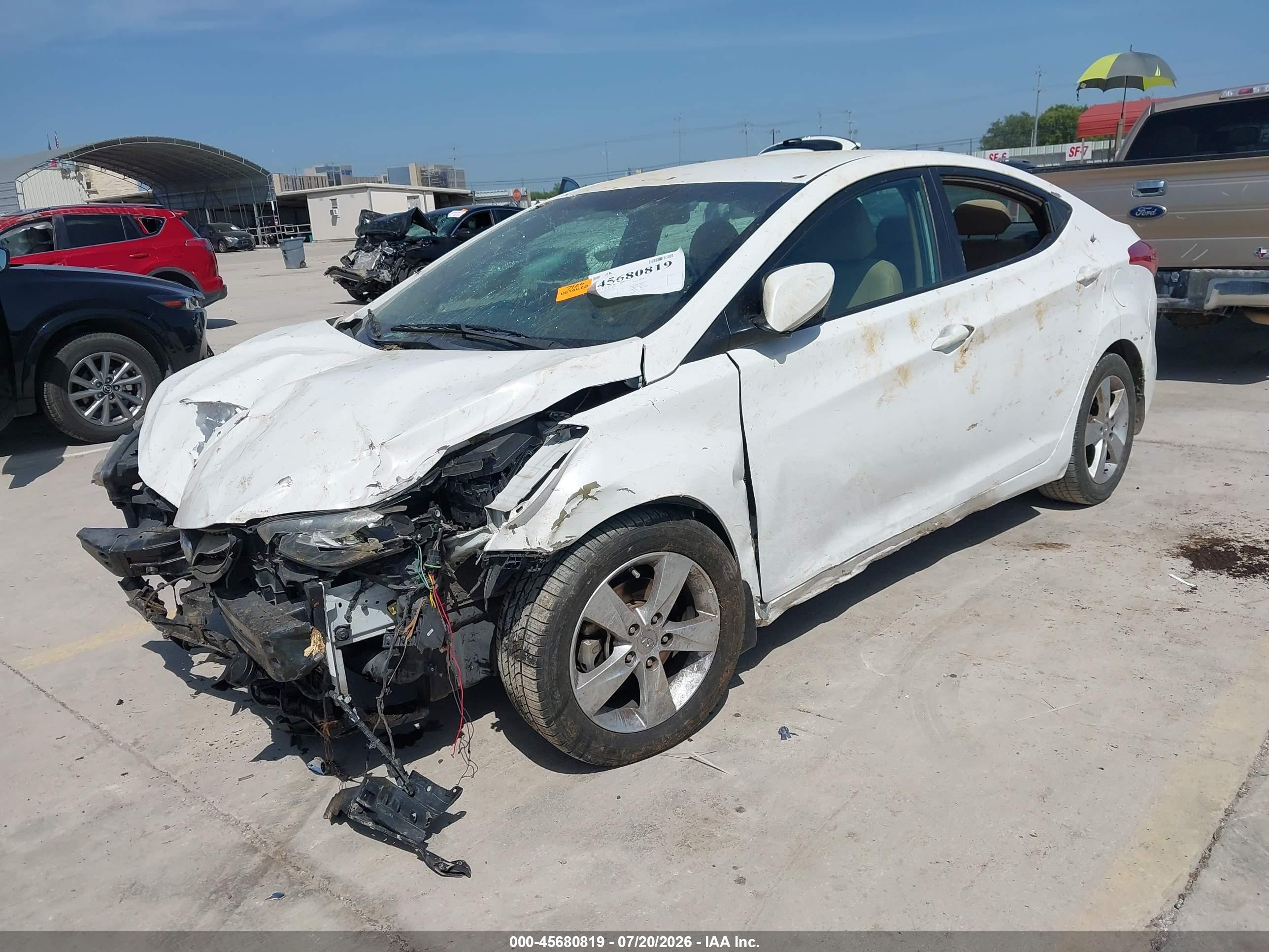 2013 Hyundai Elantra Gls White vin: 5NPDH4AE1DH338835