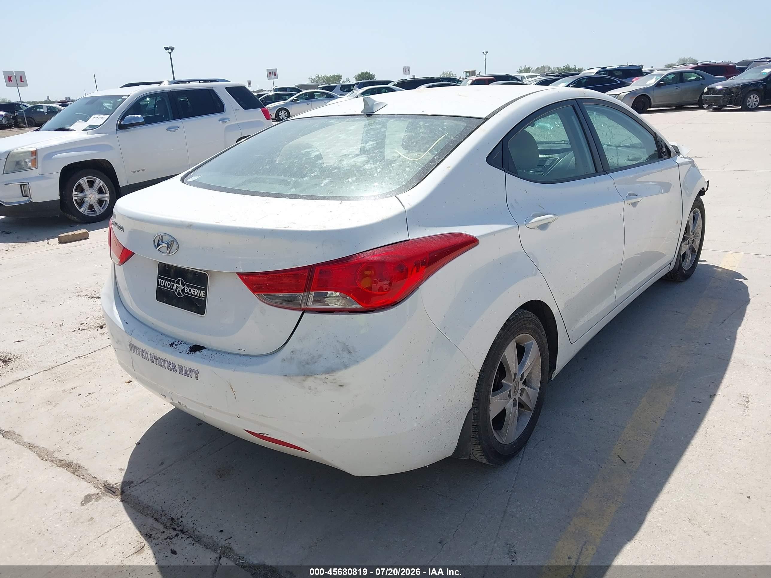 2013 Hyundai Elantra Gls White vin: 5NPDH4AE1DH338835