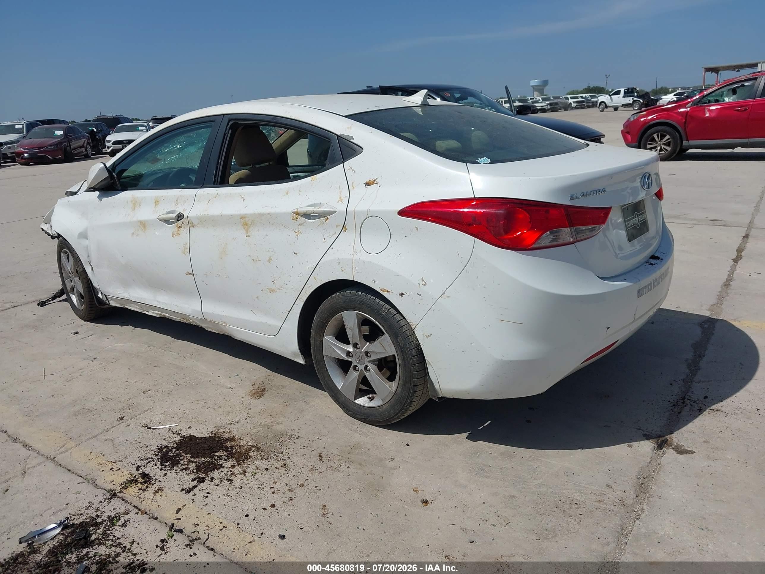 2013 Hyundai Elantra Gls White vin: 5NPDH4AE1DH338835
