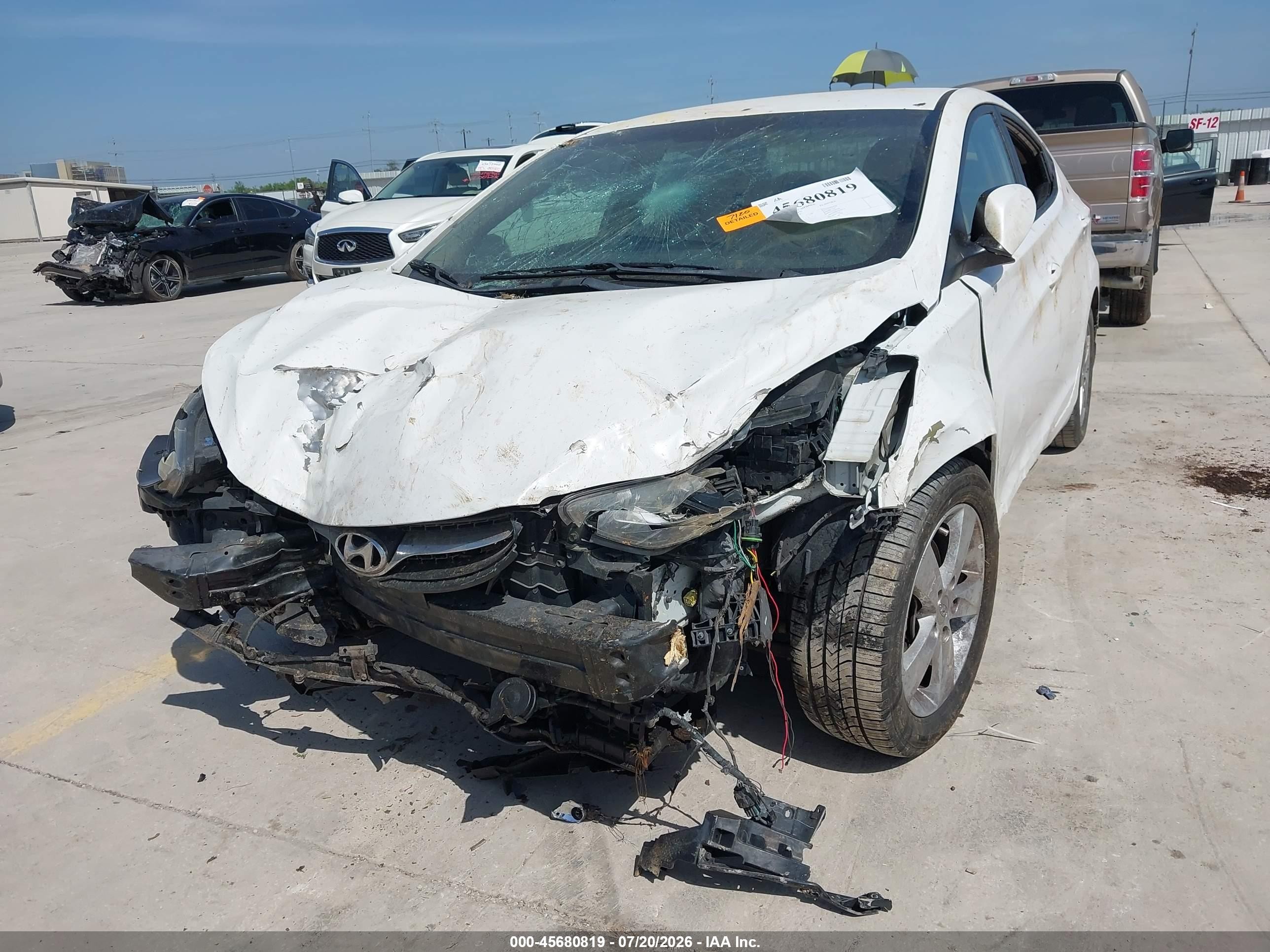2013 Hyundai Elantra Gls White vin: 5NPDH4AE1DH338835