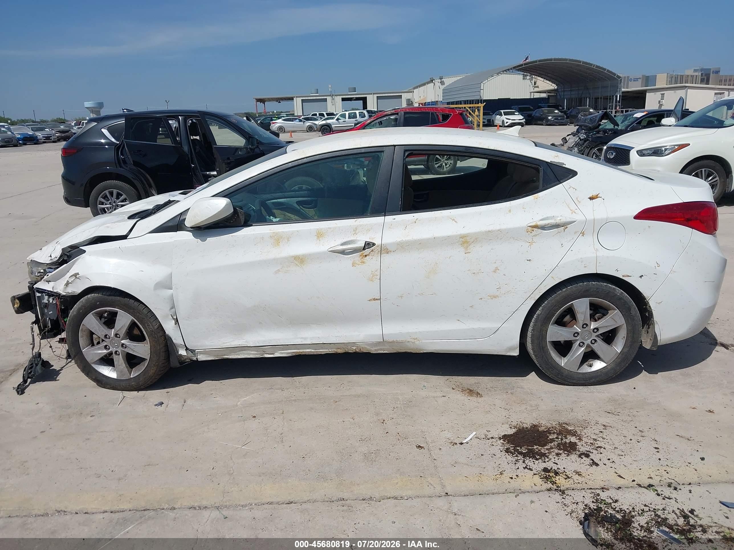 2013 Hyundai Elantra Gls White vin: 5NPDH4AE1DH338835
