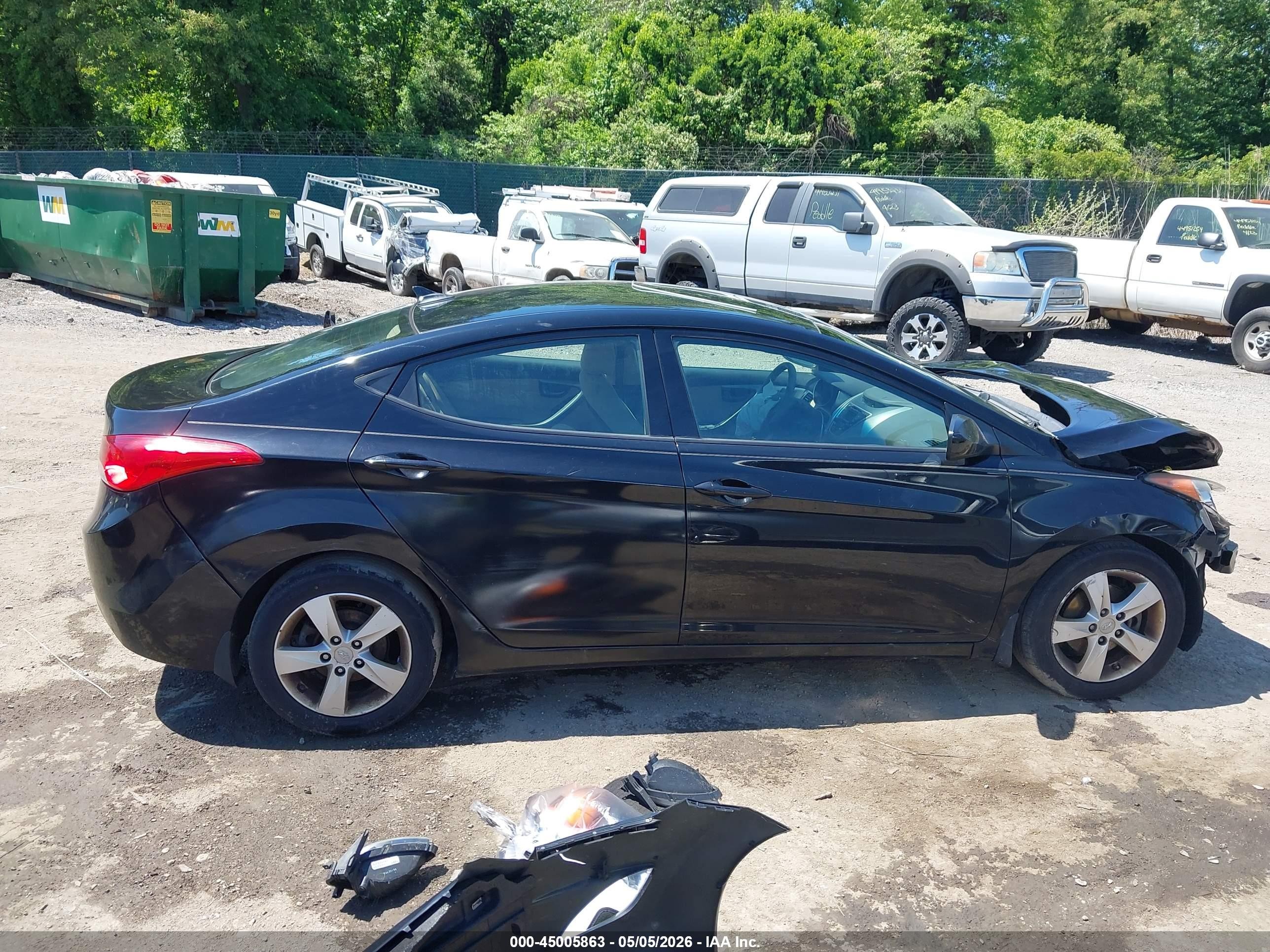 2013 Hyundai Elantra Gls Black vin: 5NPDH4AE1DH350449