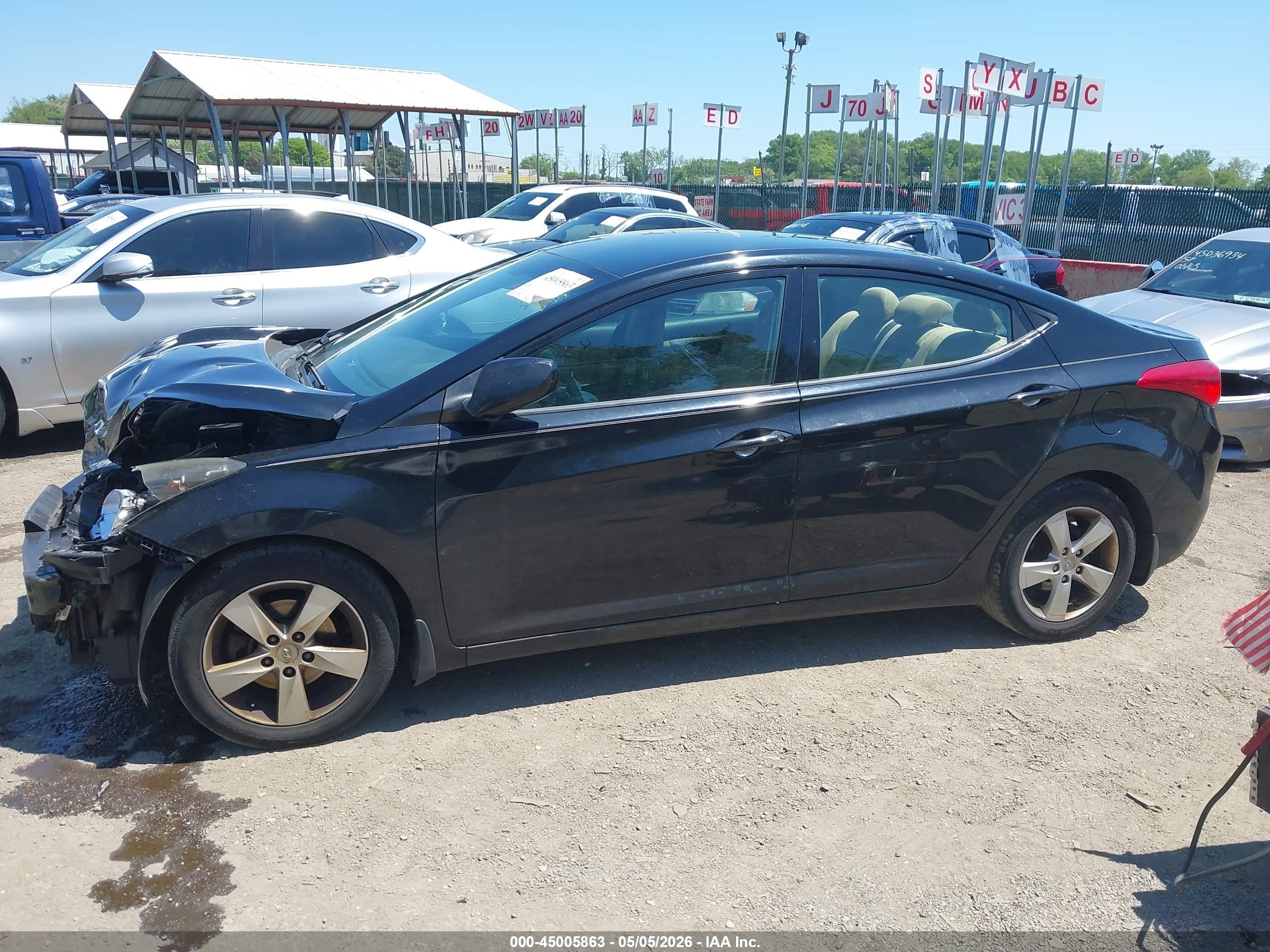 2013 Hyundai Elantra Gls Black vin: 5NPDH4AE1DH350449