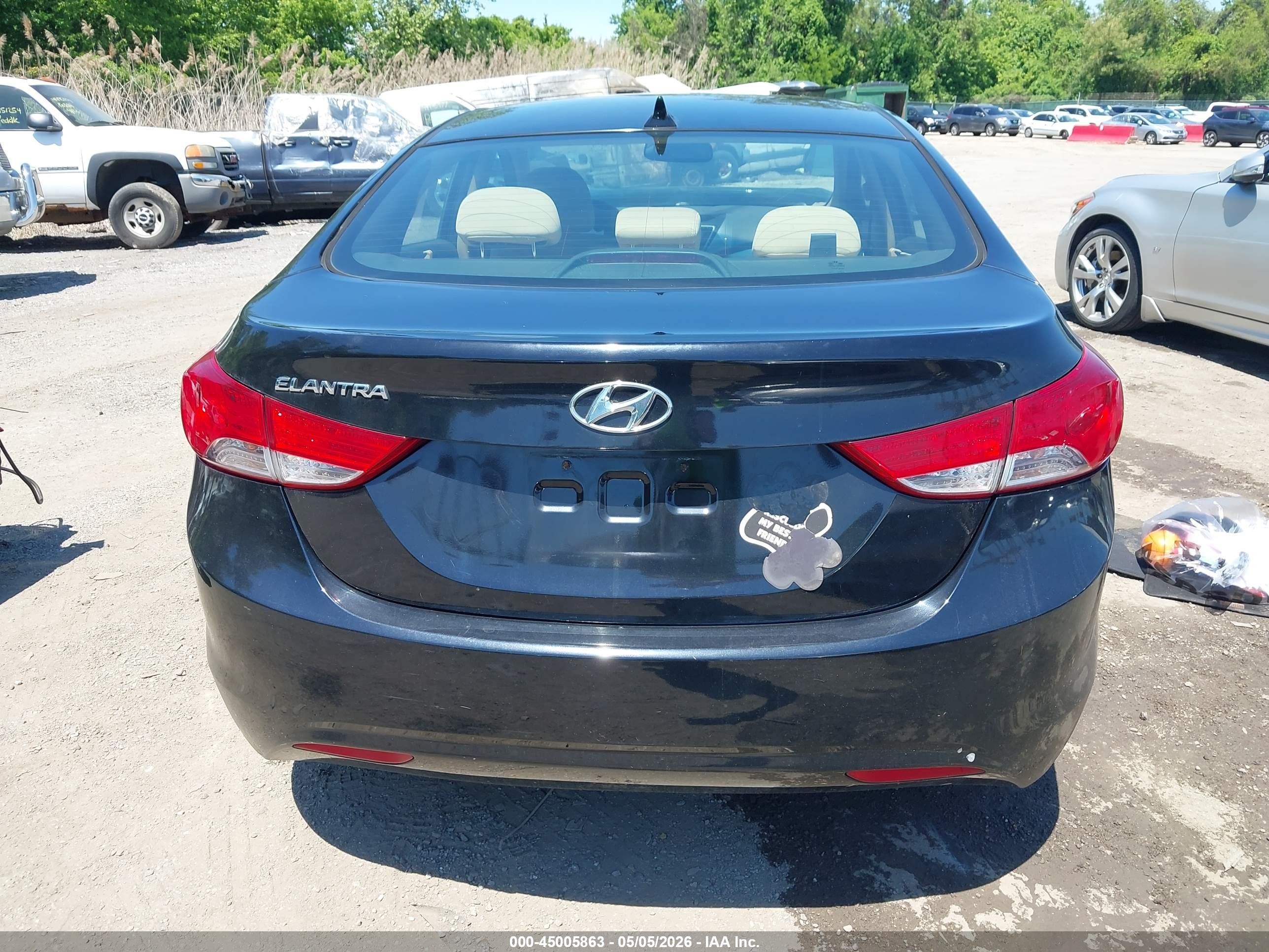 2013 Hyundai Elantra Gls Black vin: 5NPDH4AE1DH350449