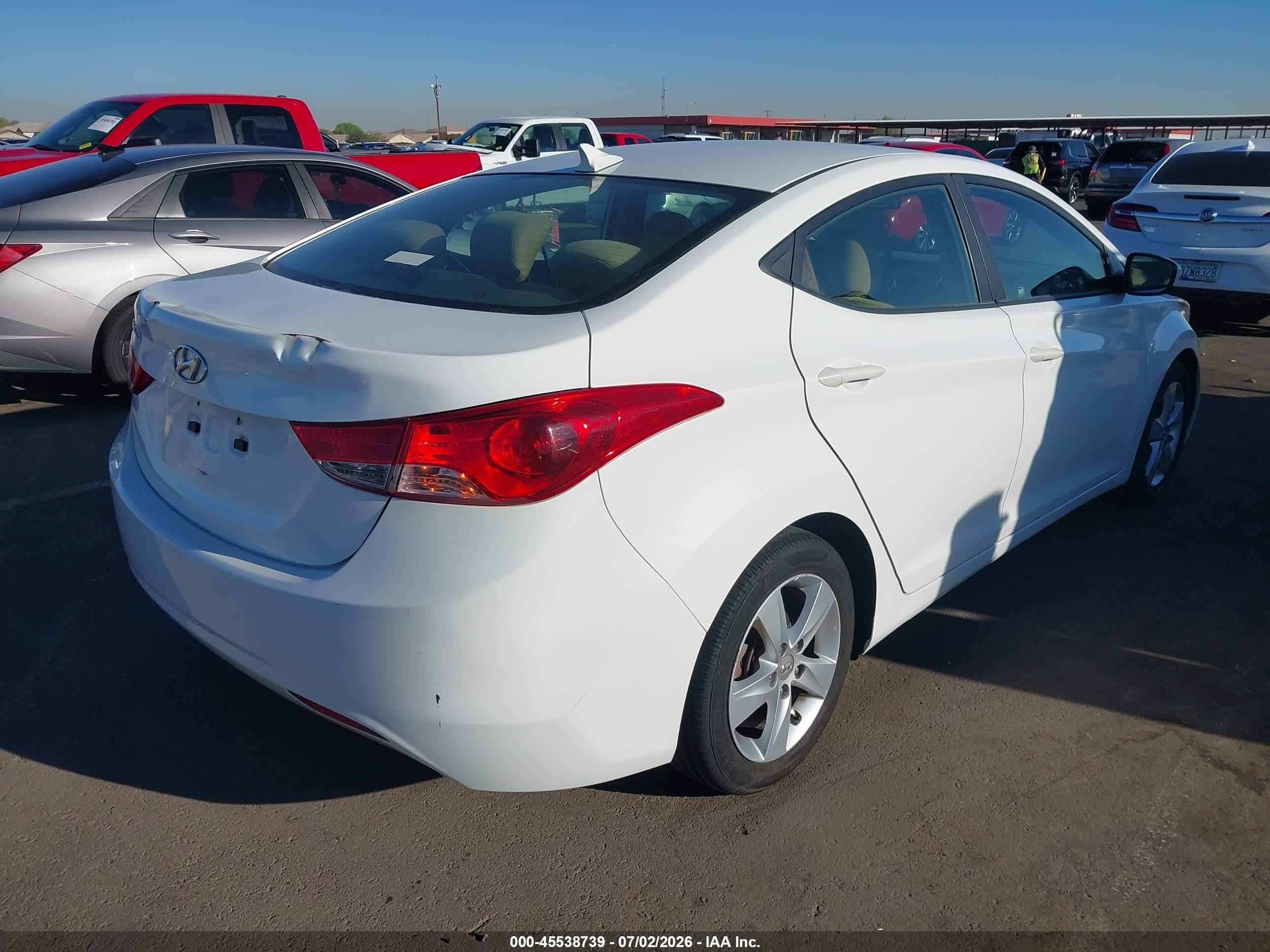 2013 Hyundai Elantra Gls White vin: 5NPDH4AE1DH357045