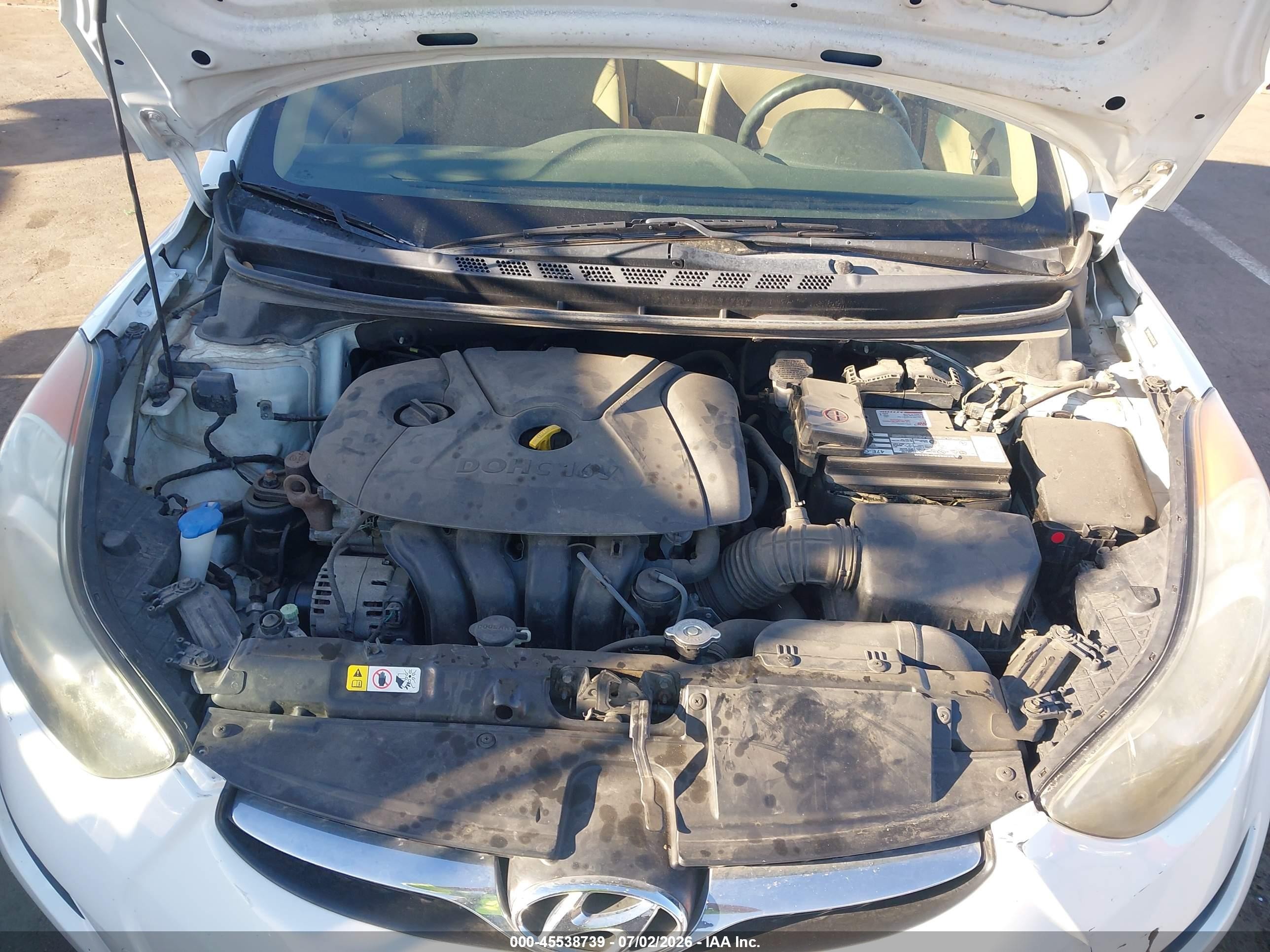 2013 Hyundai Elantra Gls White vin: 5NPDH4AE1DH357045