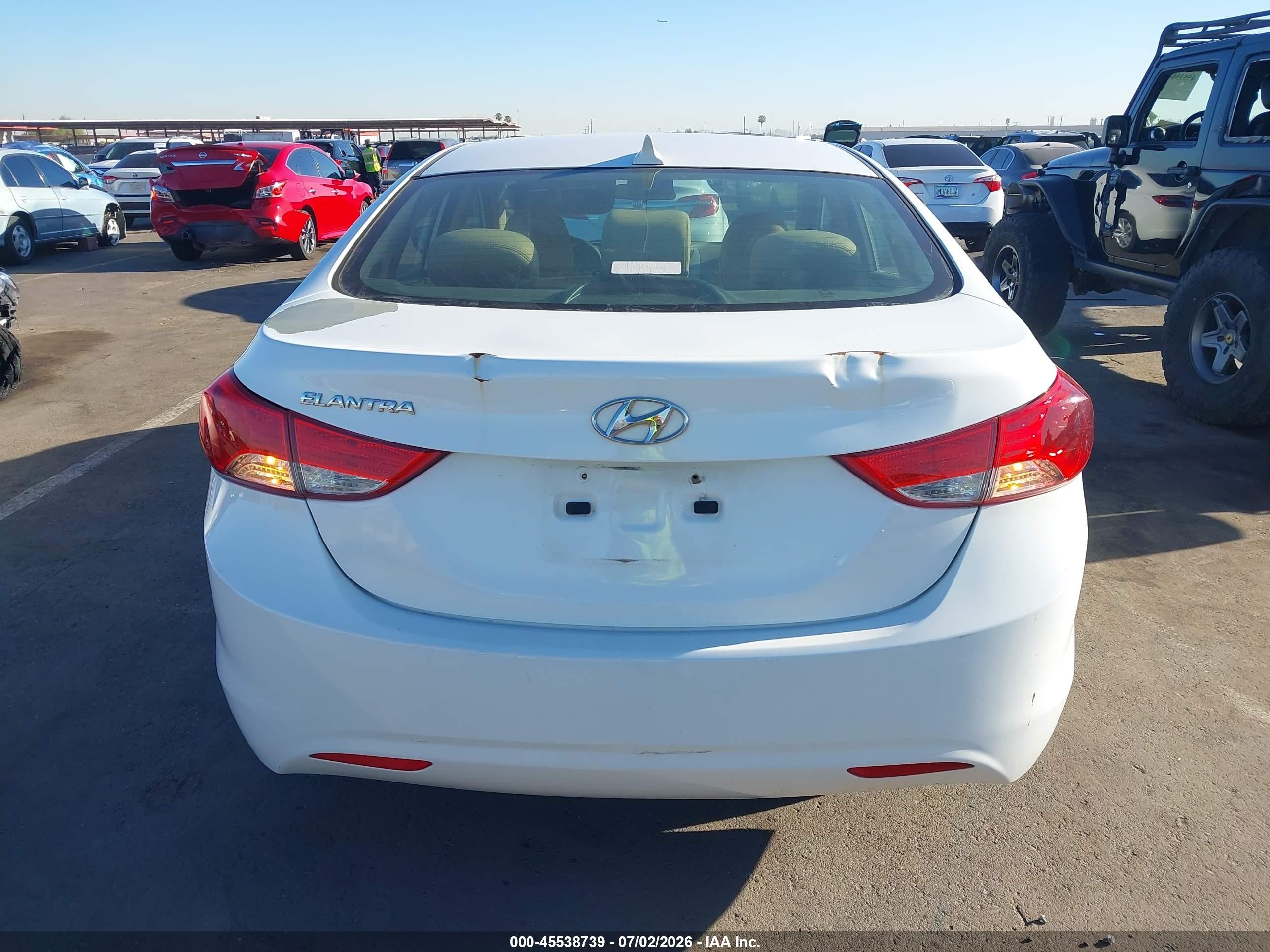 2013 Hyundai Elantra Gls White vin: 5NPDH4AE1DH357045