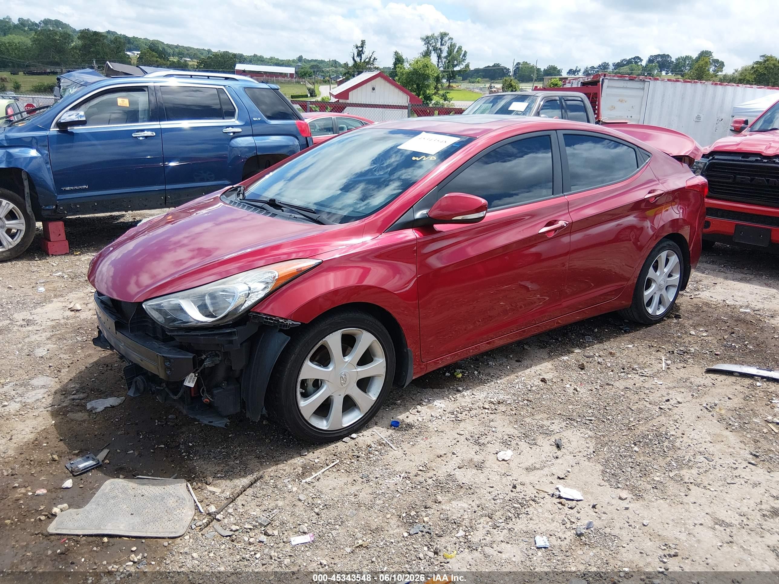 2013 Hyundai Elantra Limited Red vin: 5NPDH4AE1DH419172