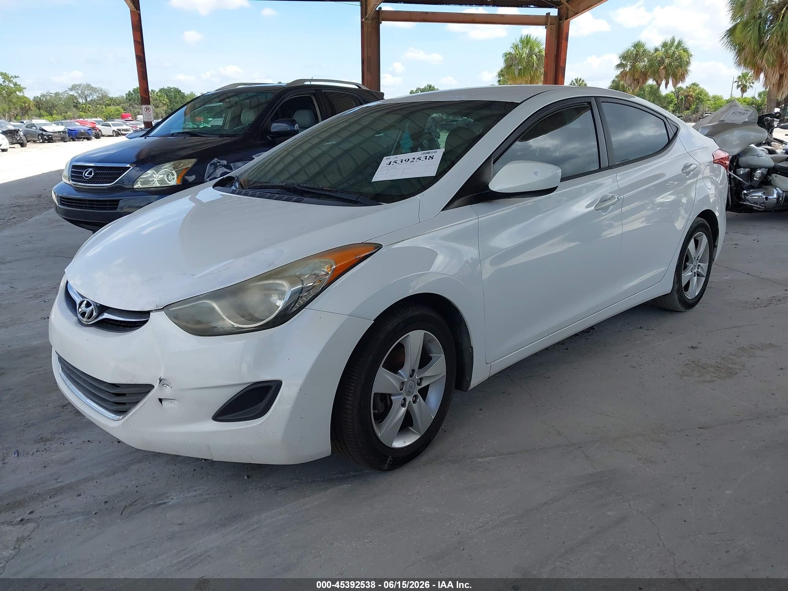 2013 Hyundai Elantra Gls White vin: 5NPDH4AE1DH442239