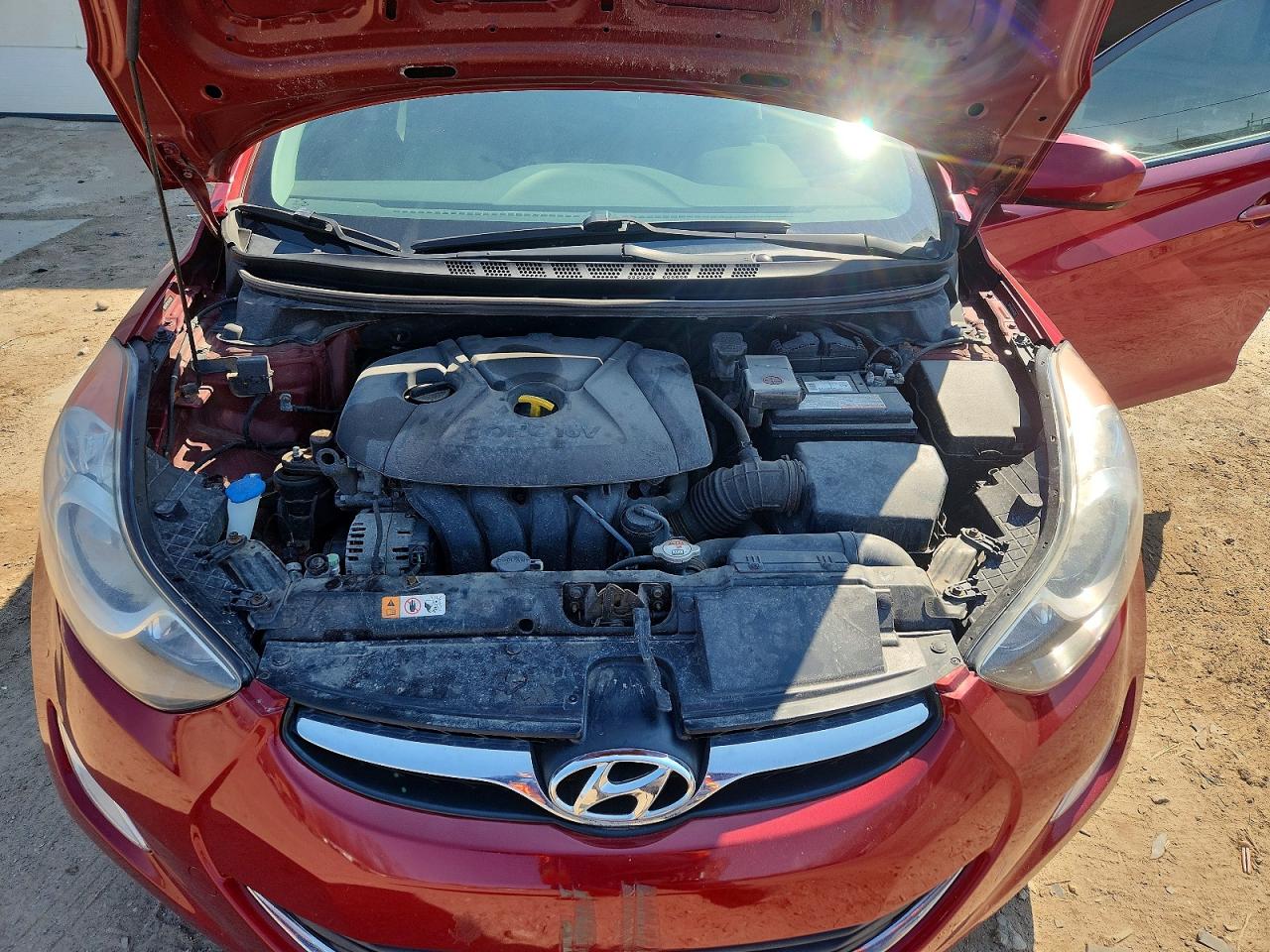 2013 Hyundai Elantra Gls Red vin: 5NPDH4AE1DH443780