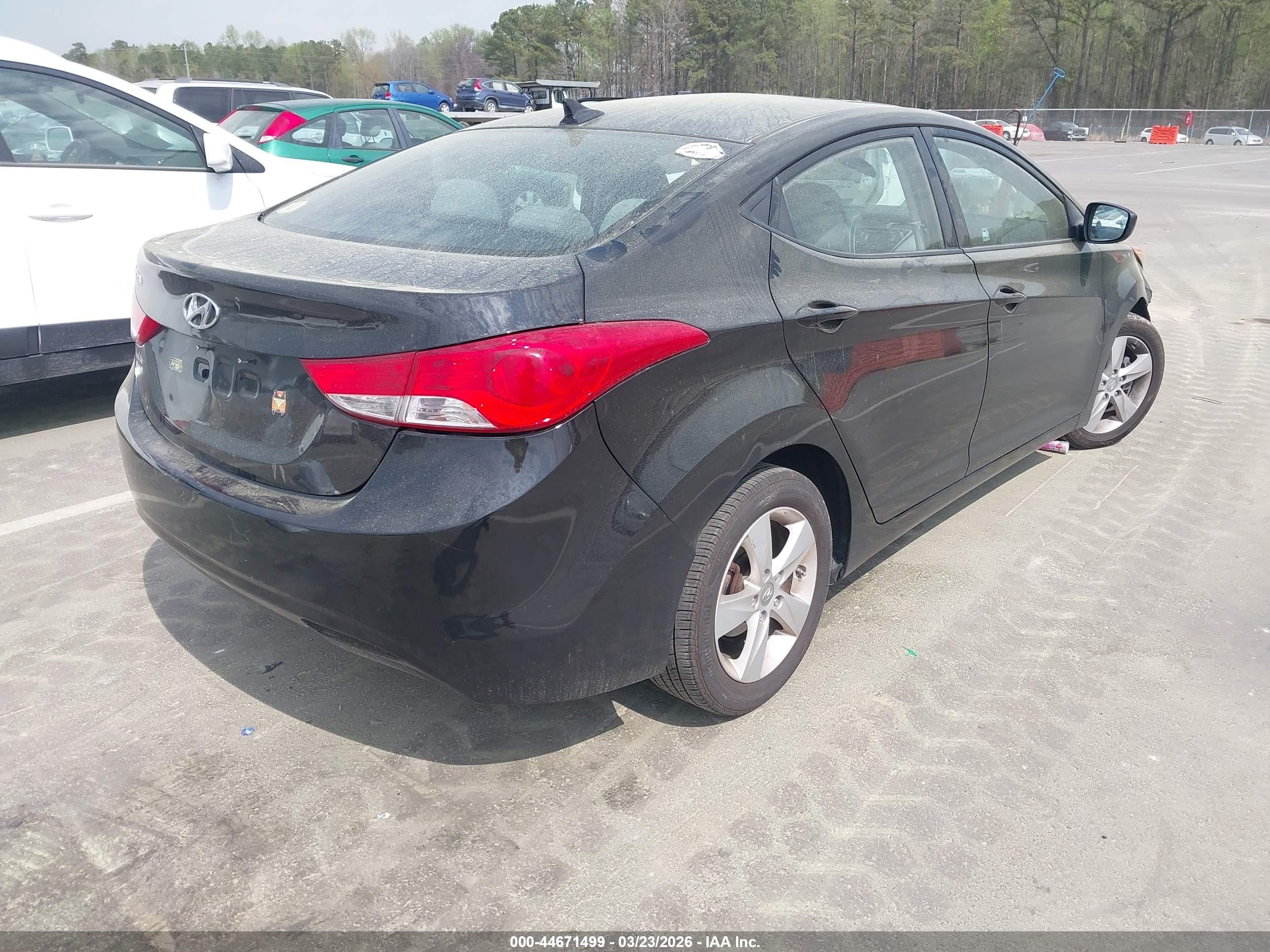 2013 Hyundai Elantra Gls Black vin: 5NPDH4AE1DH447859