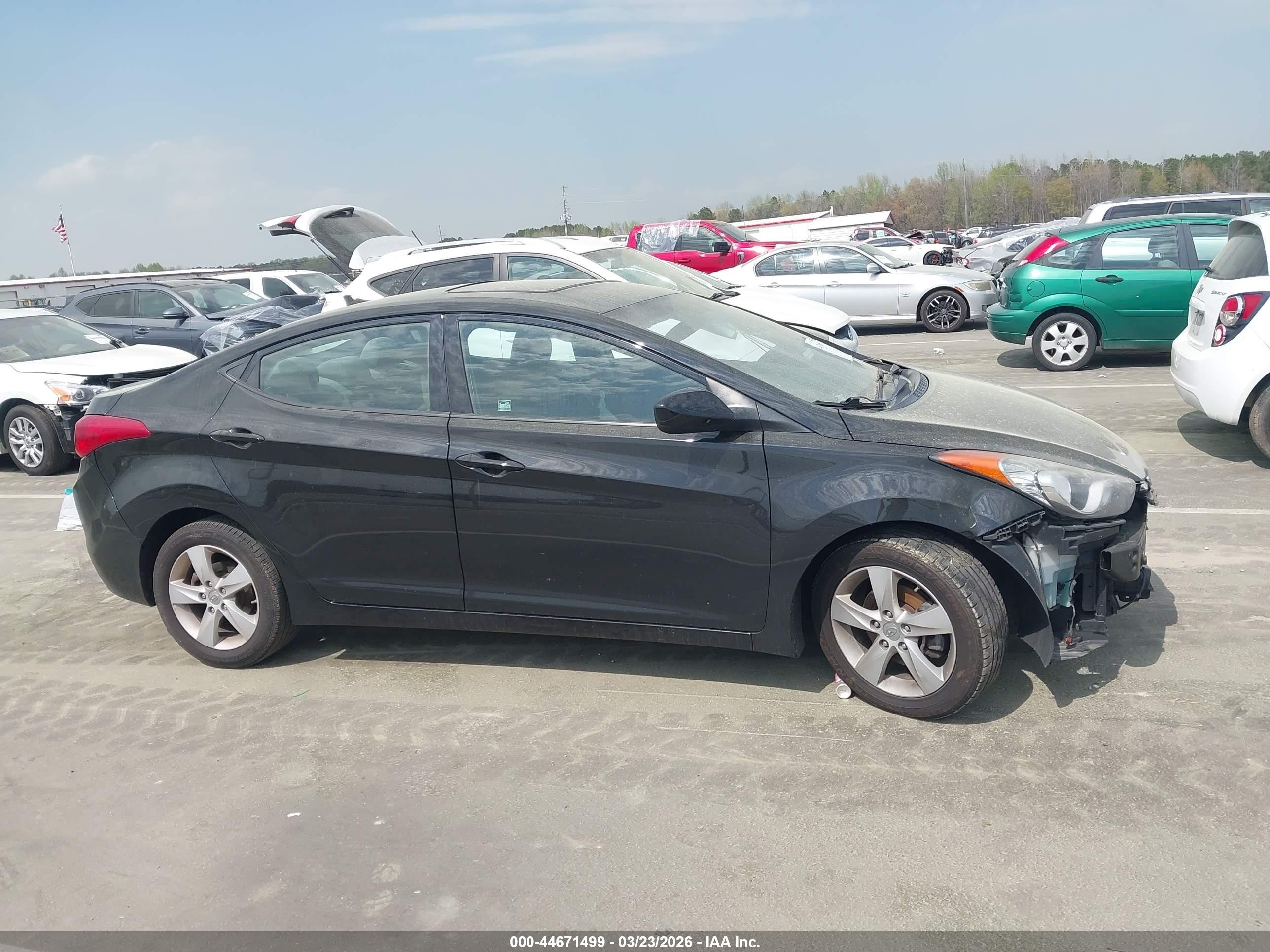 2013 Hyundai Elantra Gls Black vin: 5NPDH4AE1DH447859