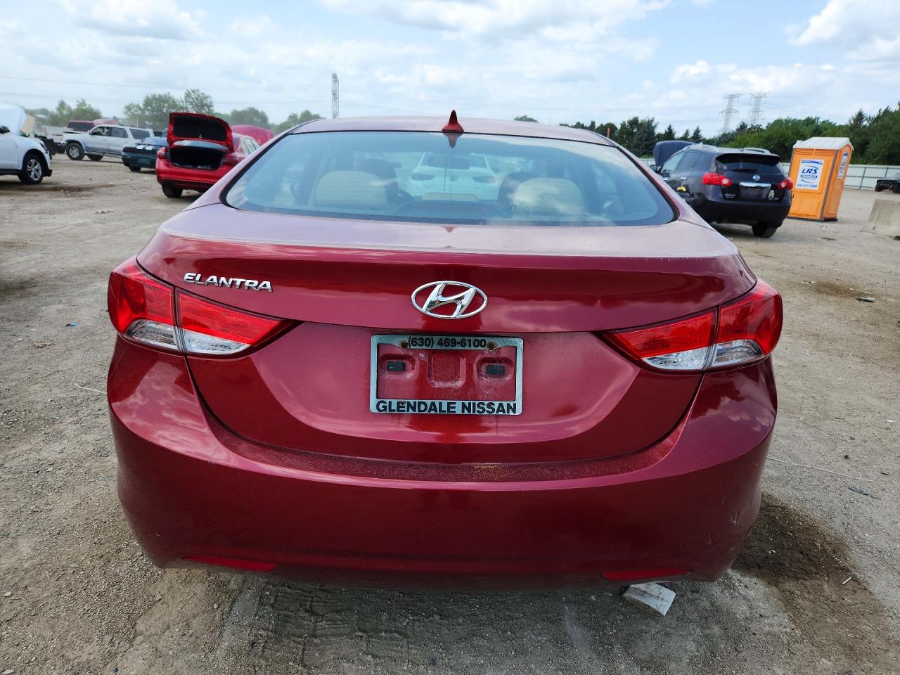 2013 Hyundai Elantra Gls Maroon vin: 5NPDH4AE1DH448316