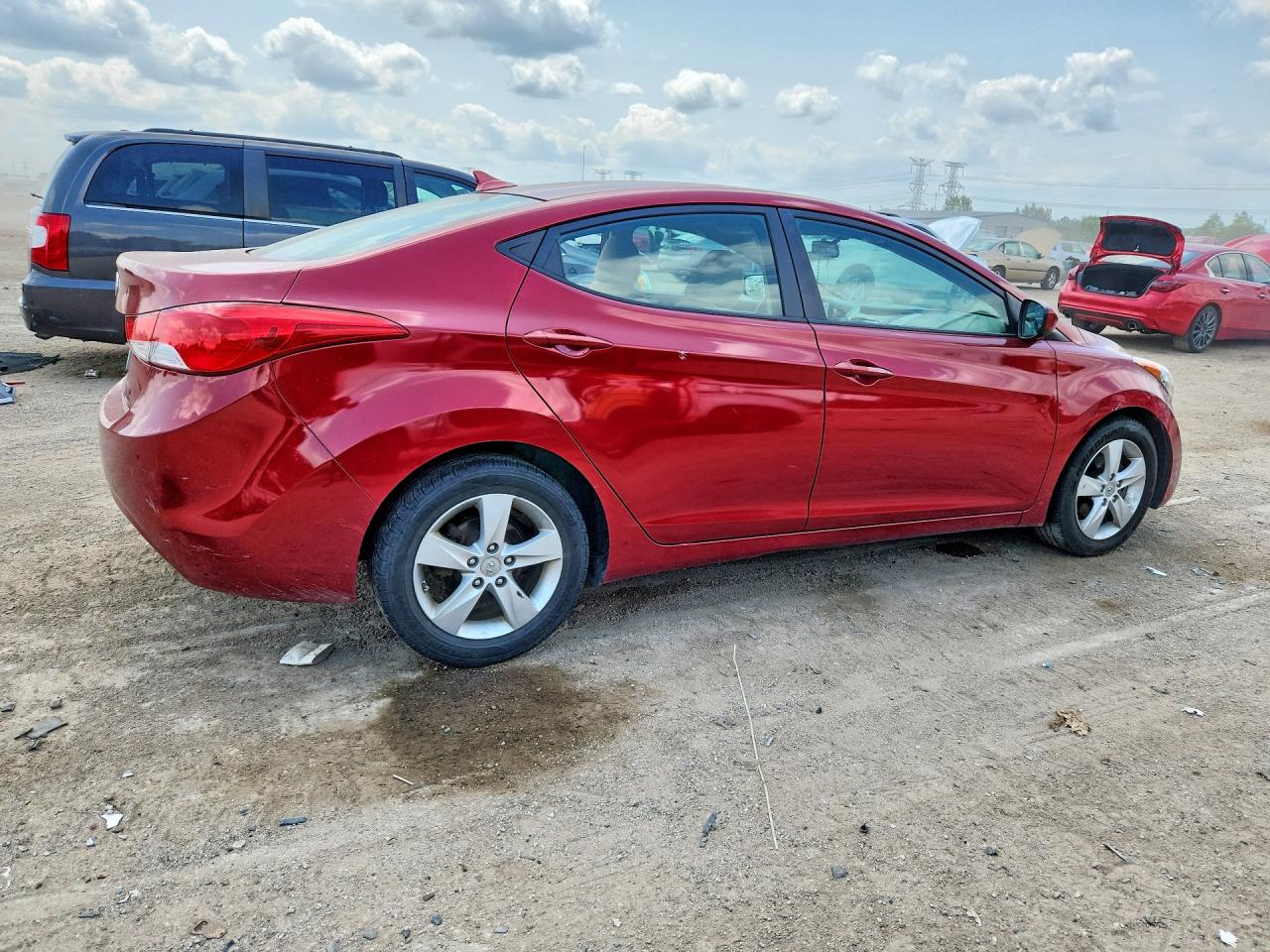 2013 Hyundai Elantra Gls Maroon vin: 5NPDH4AE1DH448316