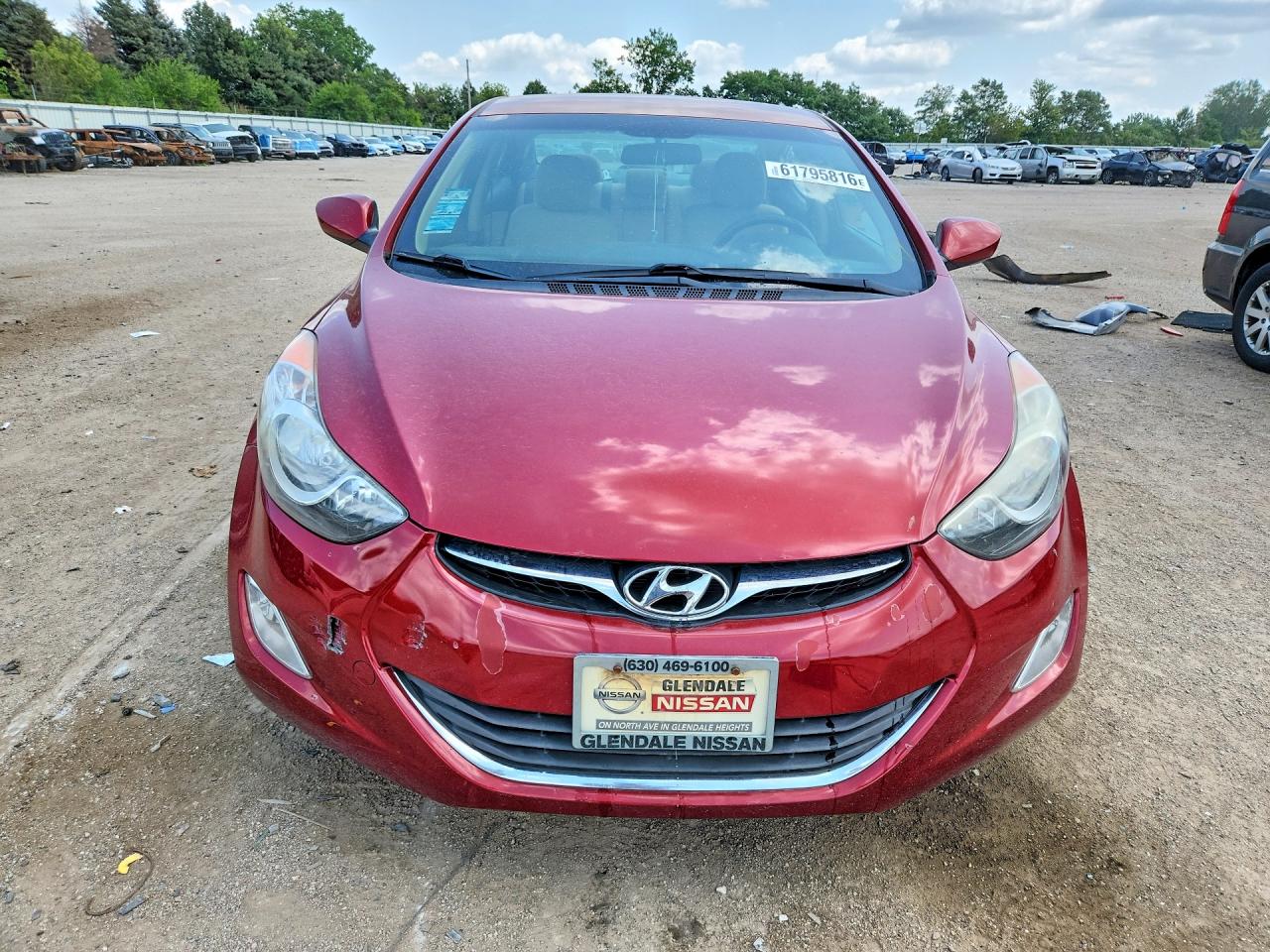 2013 Hyundai Elantra Gls Maroon vin: 5NPDH4AE1DH448316