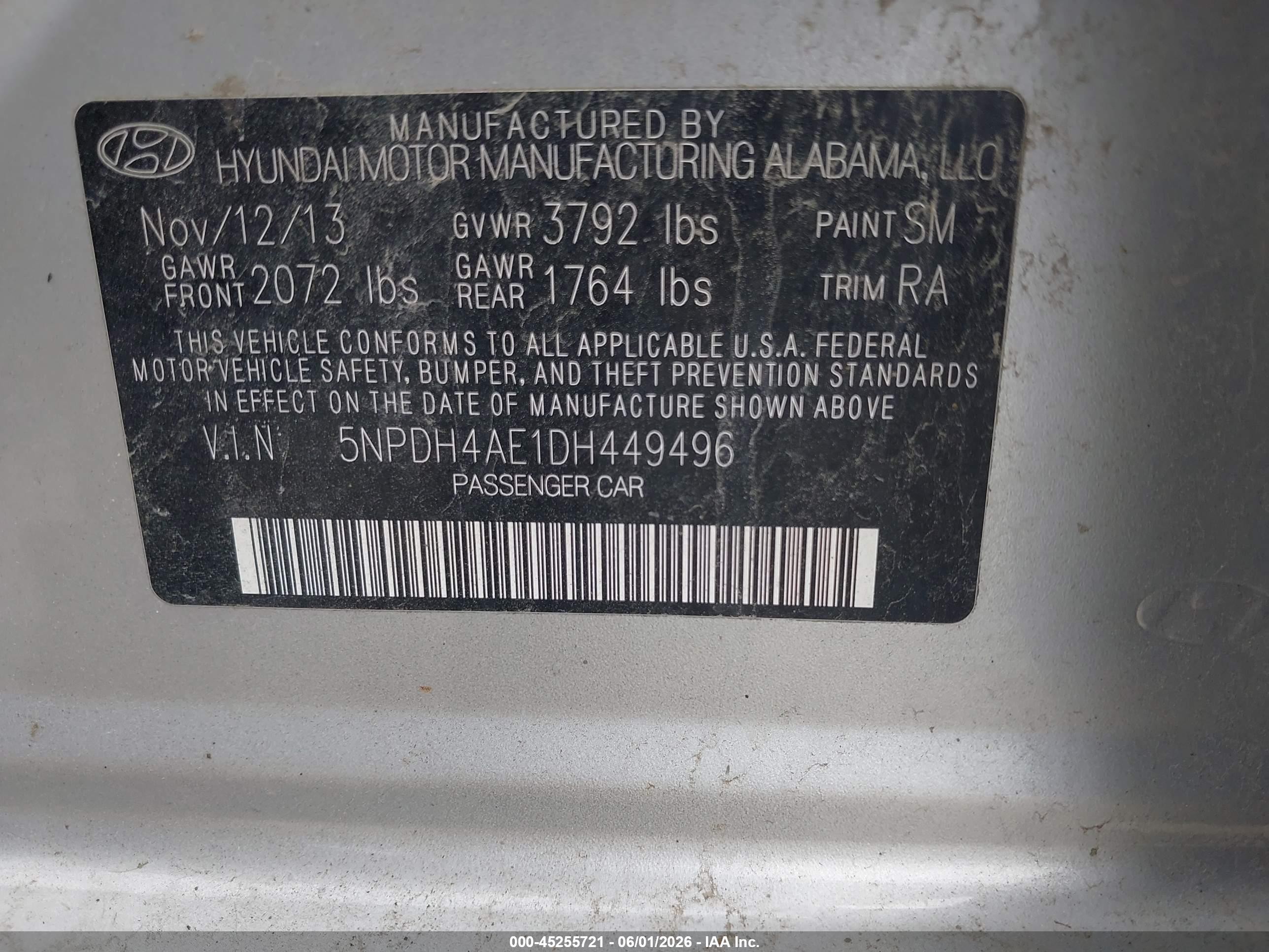 2013 Hyundai Elantra Gls Silver vin: 5NPDH4AE1DH449496