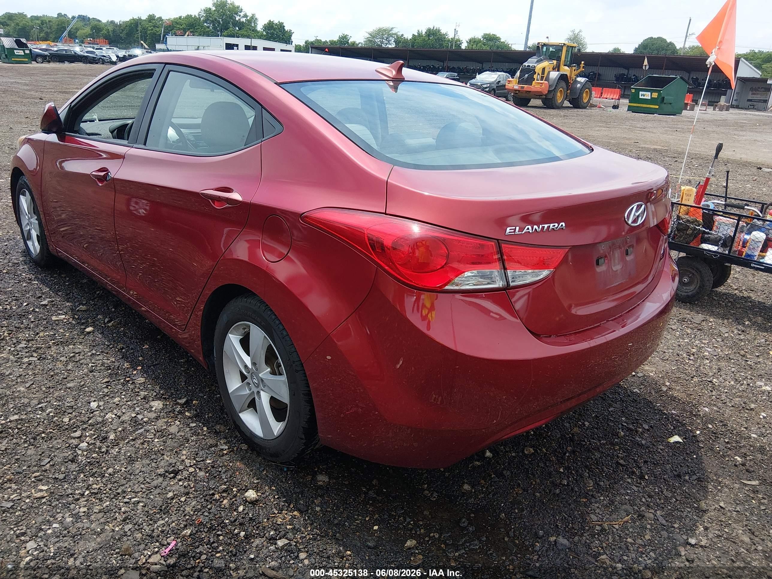 2013 Hyundai Elantra Gls Maroon vin: 5NPDH4AE1DH453449