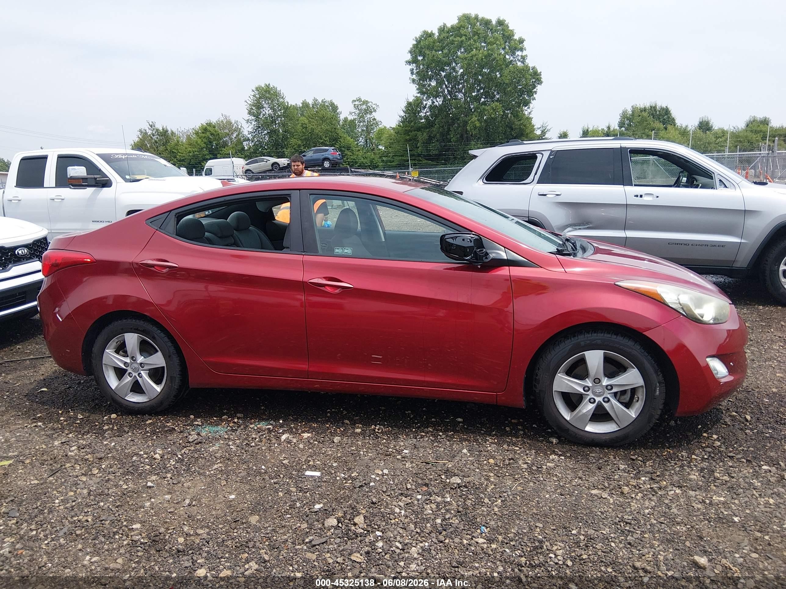 2013 Hyundai Elantra Gls Maroon vin: 5NPDH4AE1DH453449