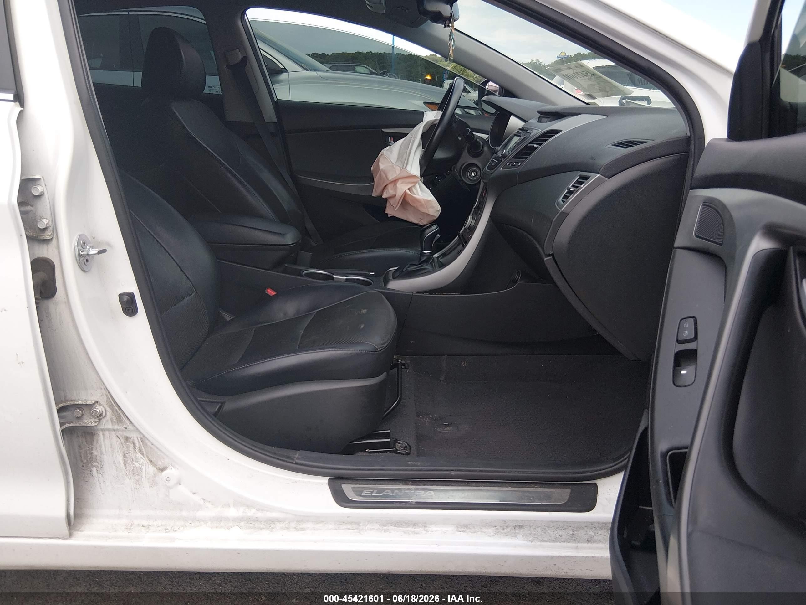 2014 Hyundai Elantra Limited White vin: 5NPDH4AE1EH475551