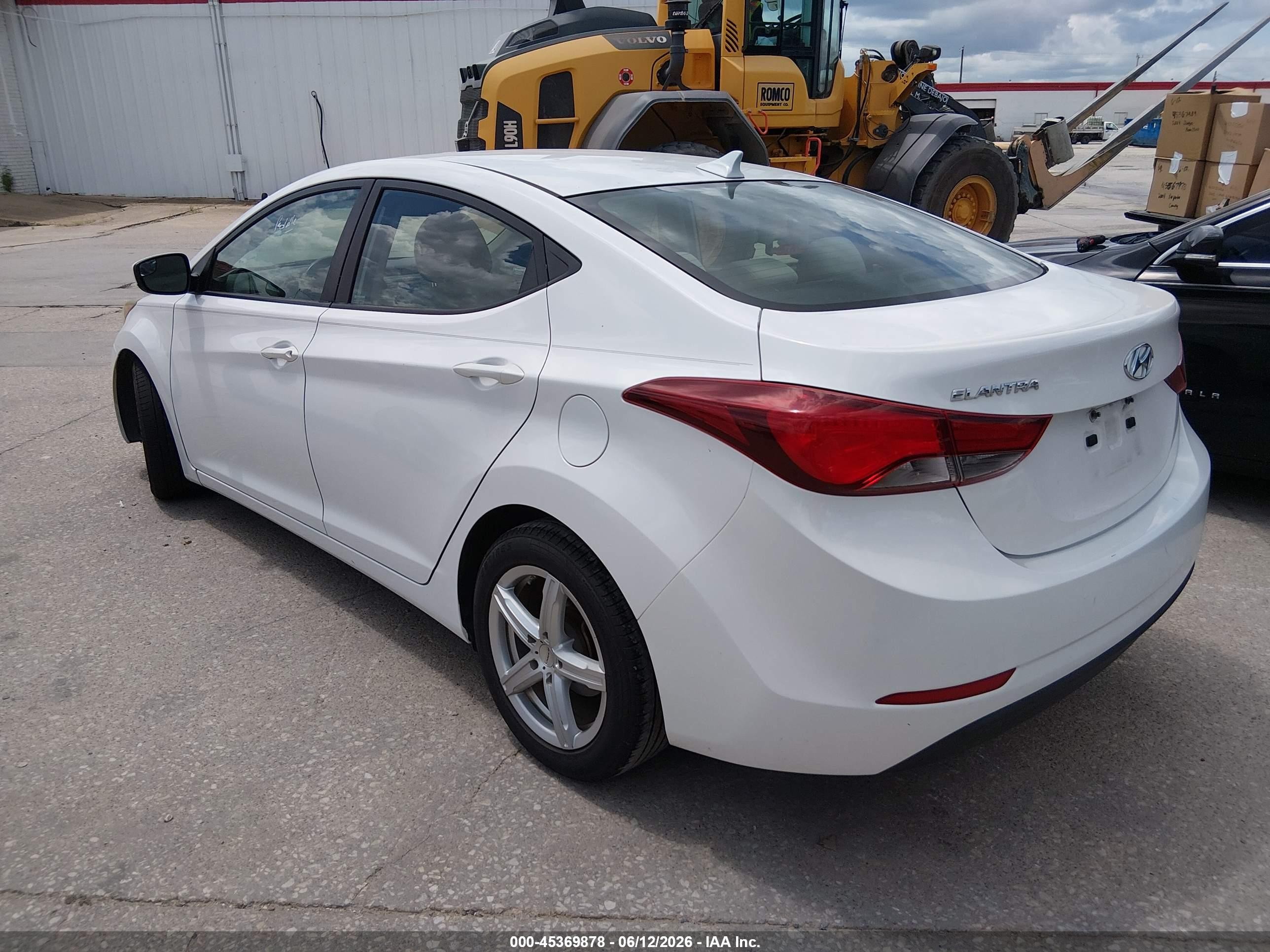 2014 Hyundai Elantra Se White vin: 5NPDH4AE1EH475596