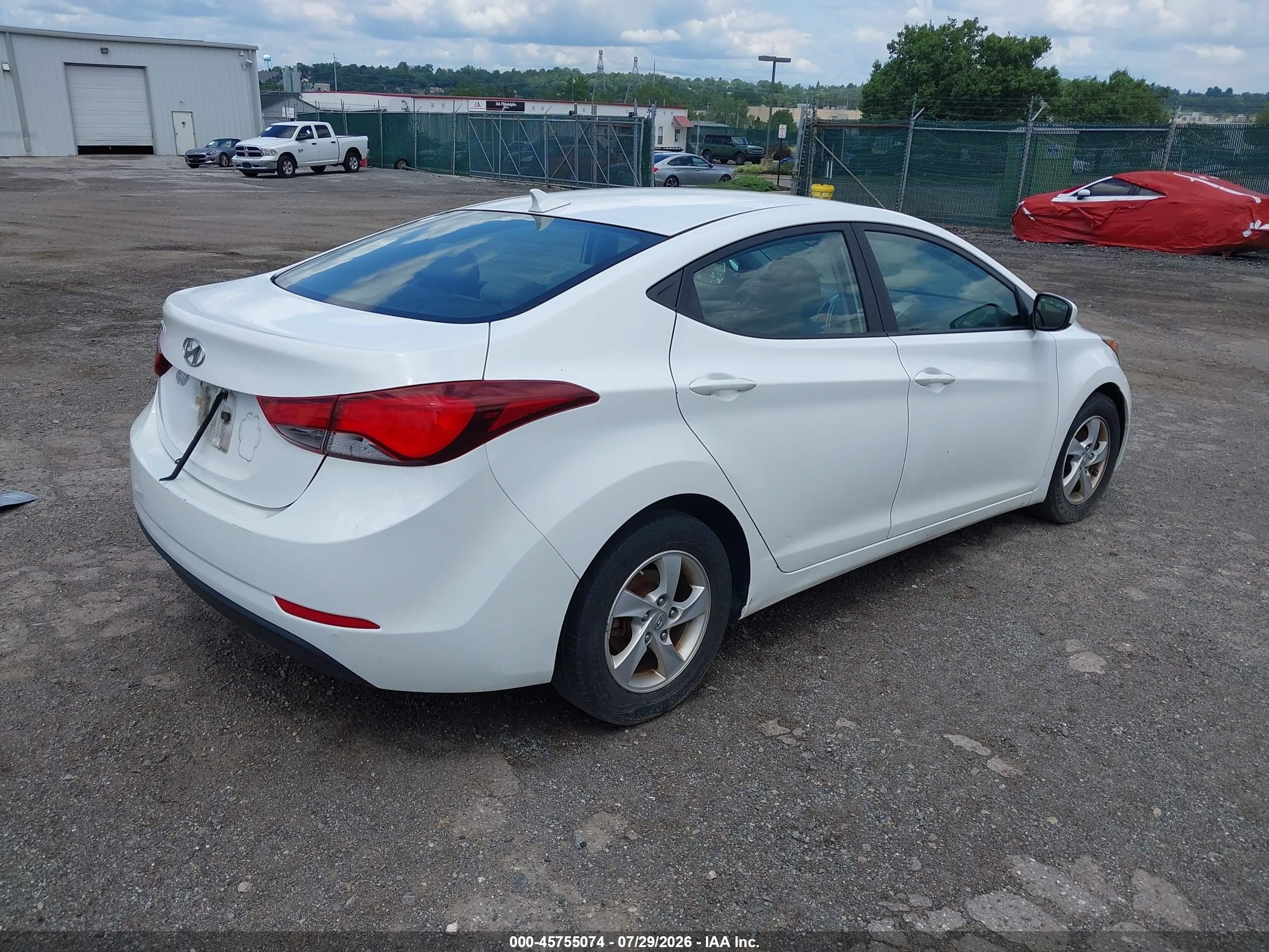 2014 Hyundai Elantra Se White vin: 5NPDH4AE1EH486095
