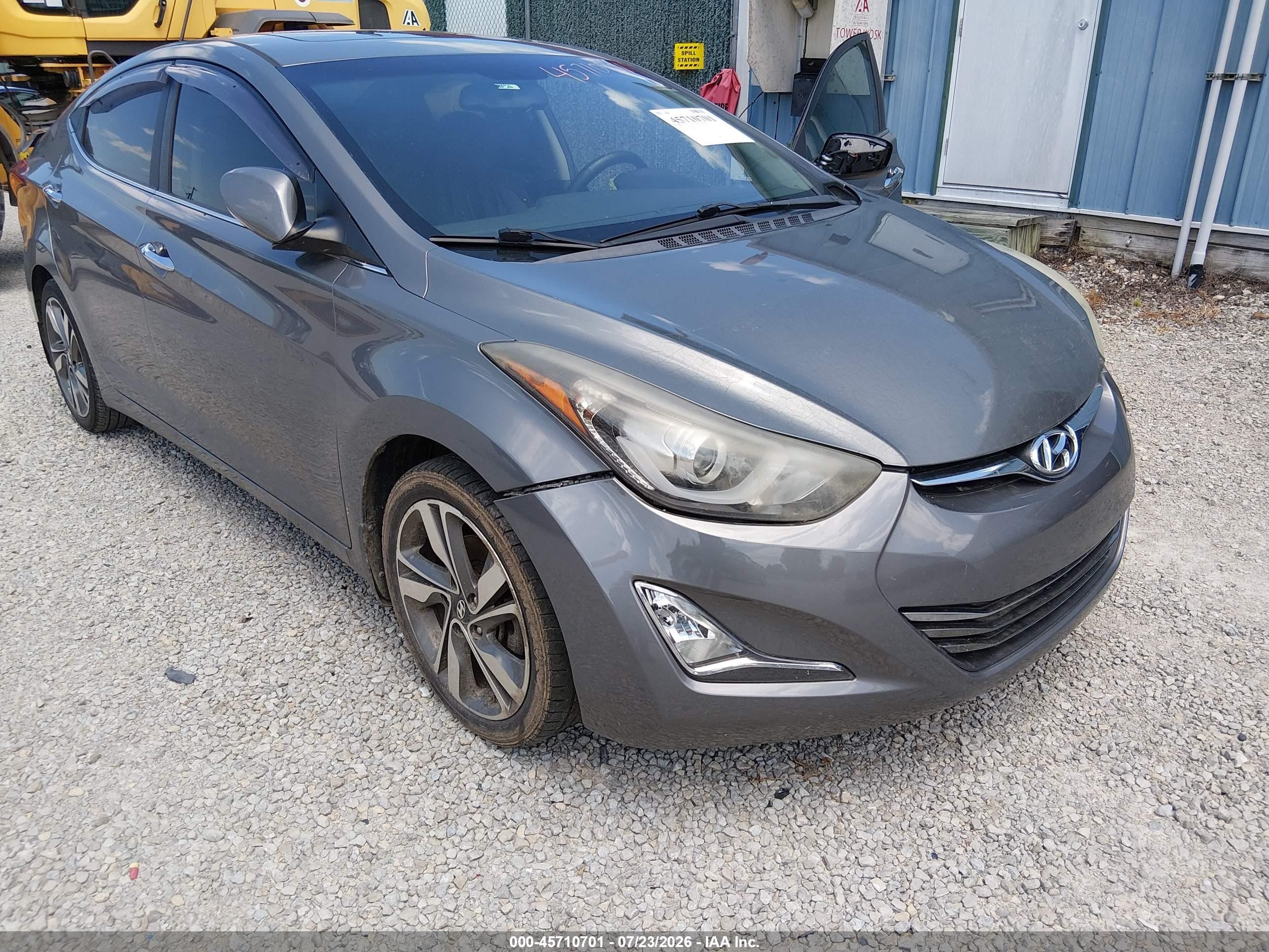 2014 Hyundai Elantra Limited Gray vin: 5NPDH4AE1EH498022